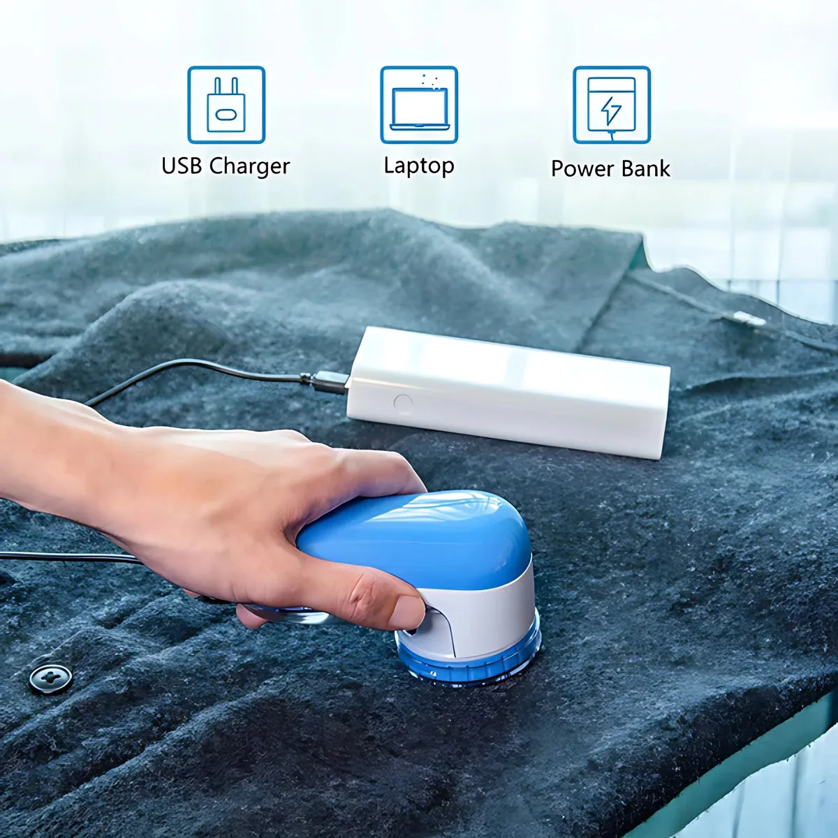 1PC Fabric Shaver Lint Remover - USB Powered.