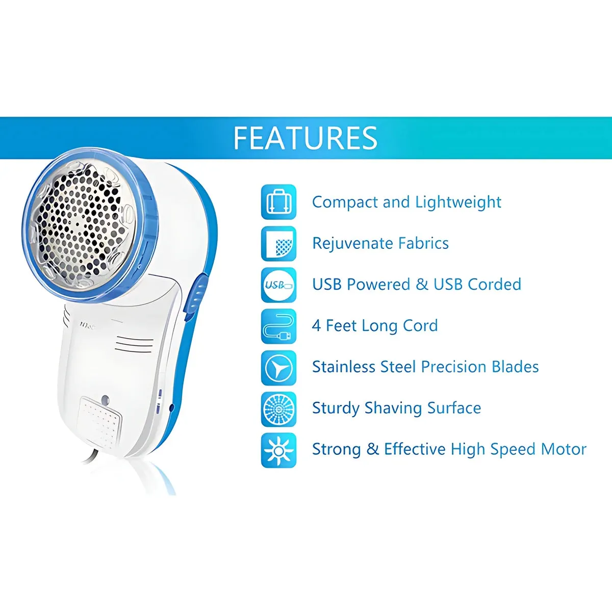 1PC Fabric Shaver Lint Remover - USB Powered.