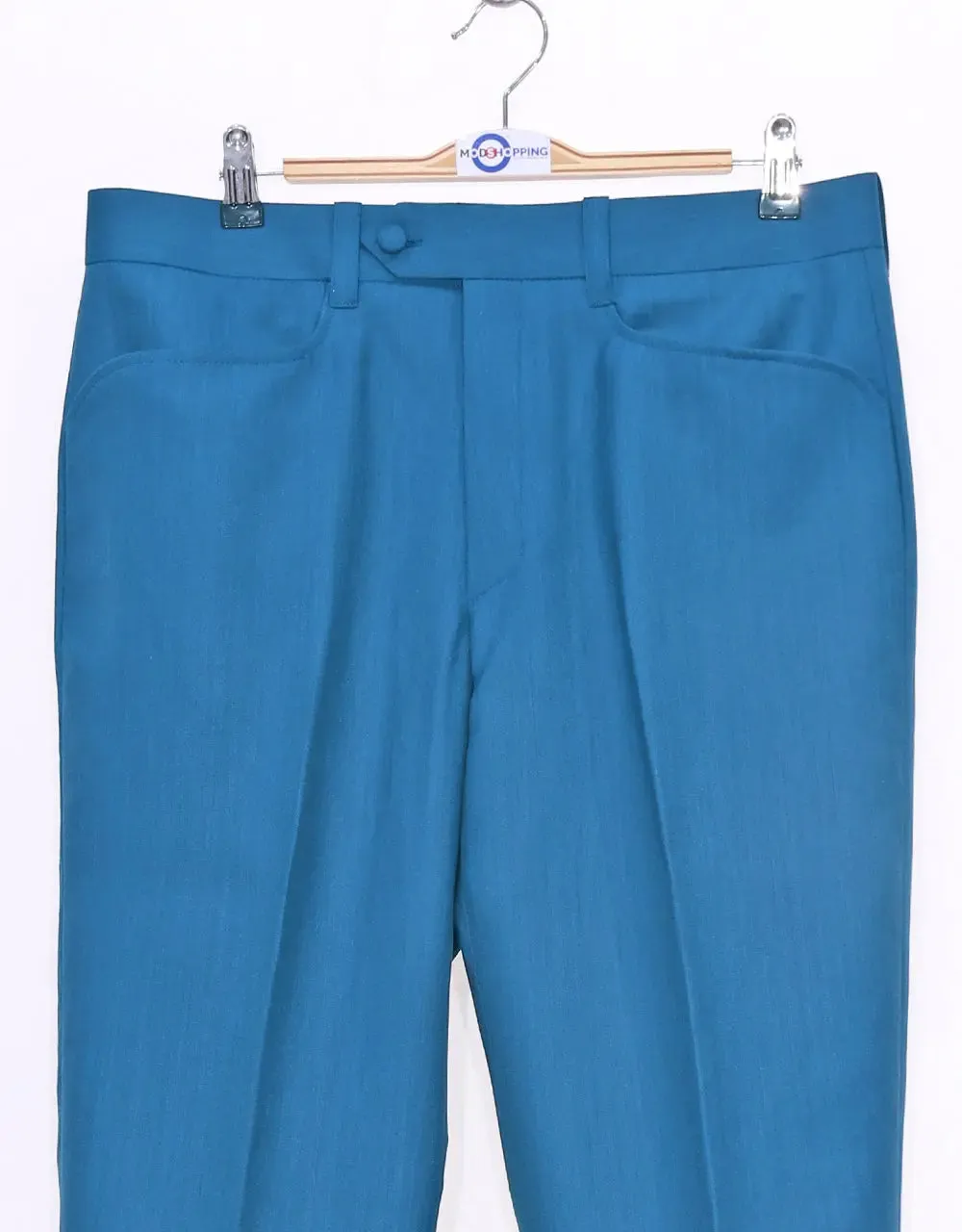 3 Piece Suit | Deep Sky Blue Herringbone Suit