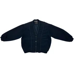 70s Swiss Jacquard Linear Rib Trim Layering Jacket