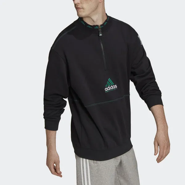 adidas Equipment Series Half Zipper Pullover Sports Sweatshirt Black