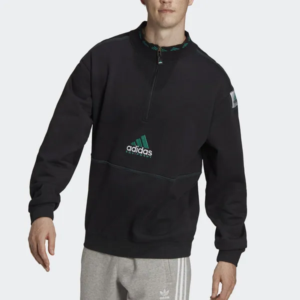 adidas Equipment Series Half Zipper Pullover Sports Sweatshirt Black