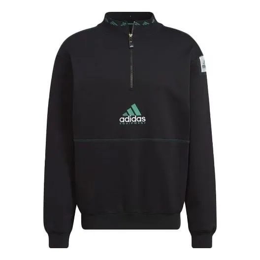 adidas Equipment Series Half Zipper Pullover Sports Sweatshirt Black