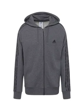Adidas Essentials French Terry 3-Stripes Sports Sweatshirt, Anthracite/Dark Gray