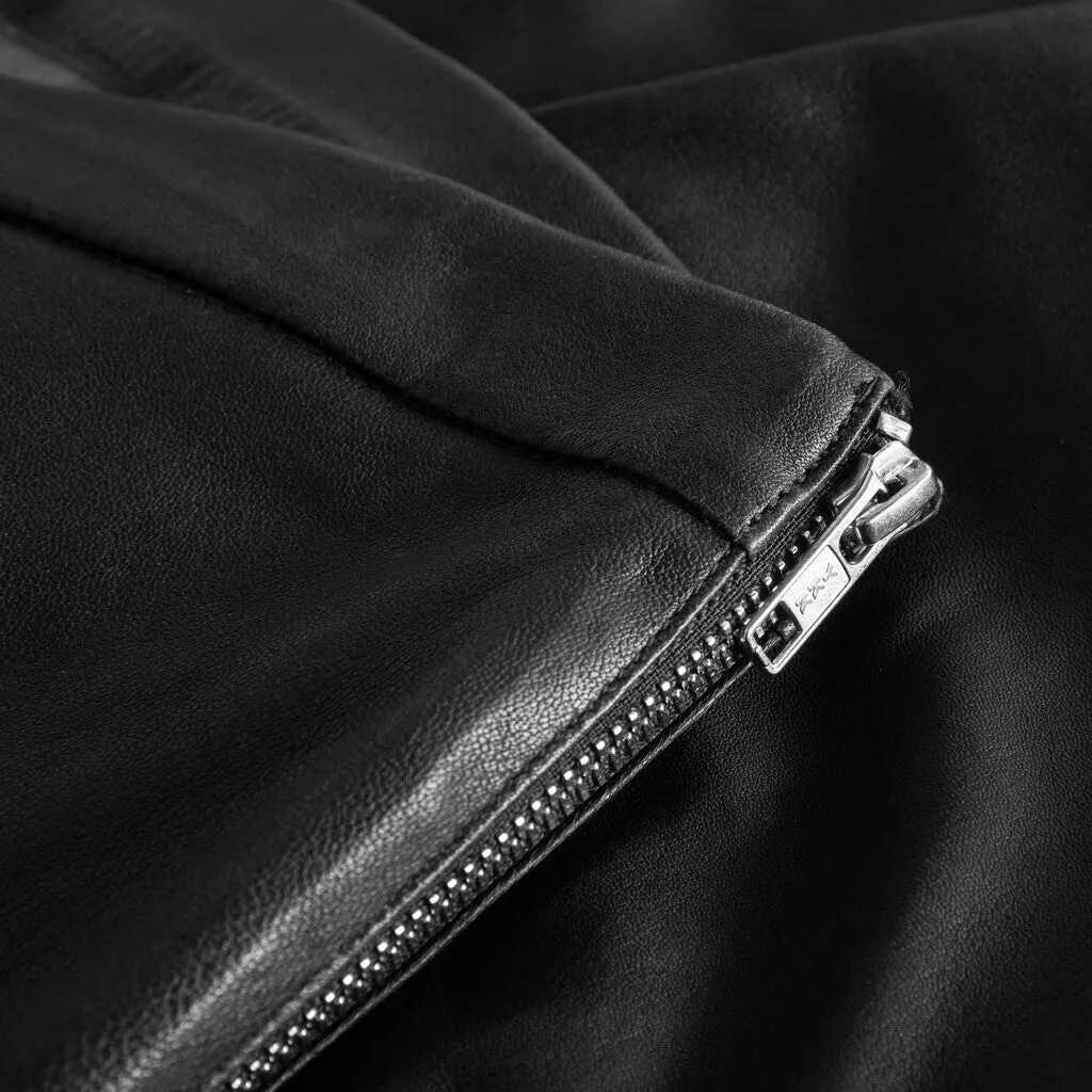 Amber basic leather legging with zipper closure / 12040 - Black (Nero)
