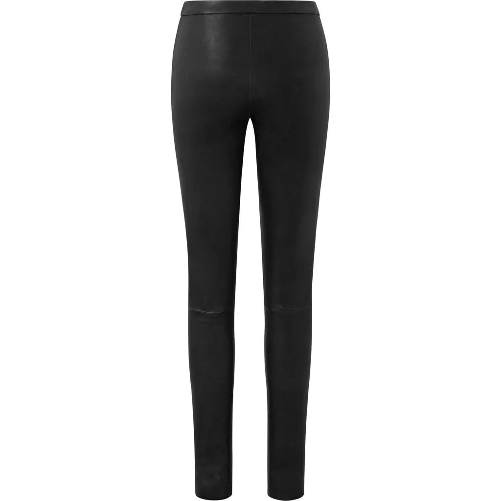 Amber basic leather legging with zipper closure / 12040 - Black (Nero)