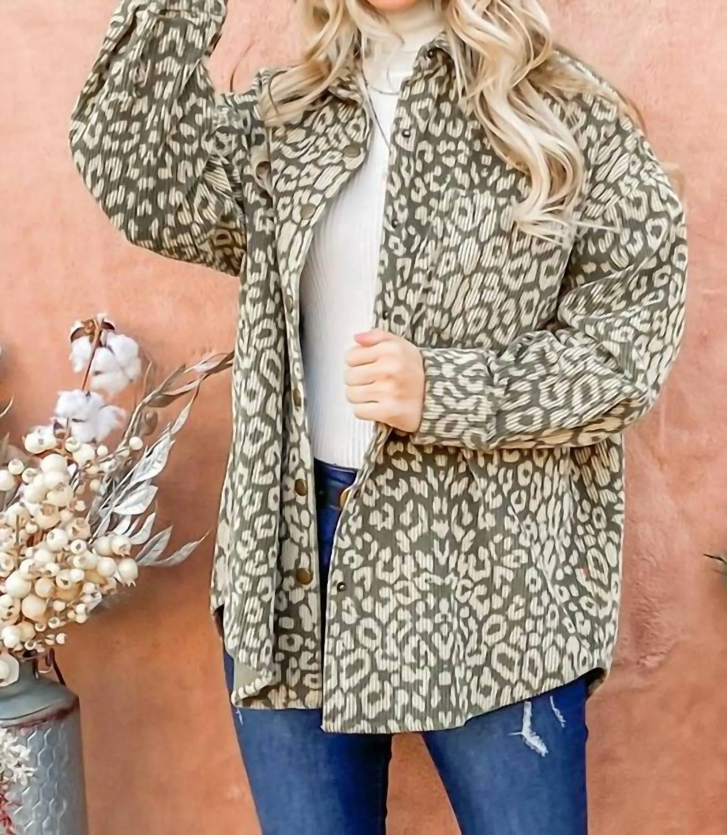 And The Why - Leopard Corduroy Jacket