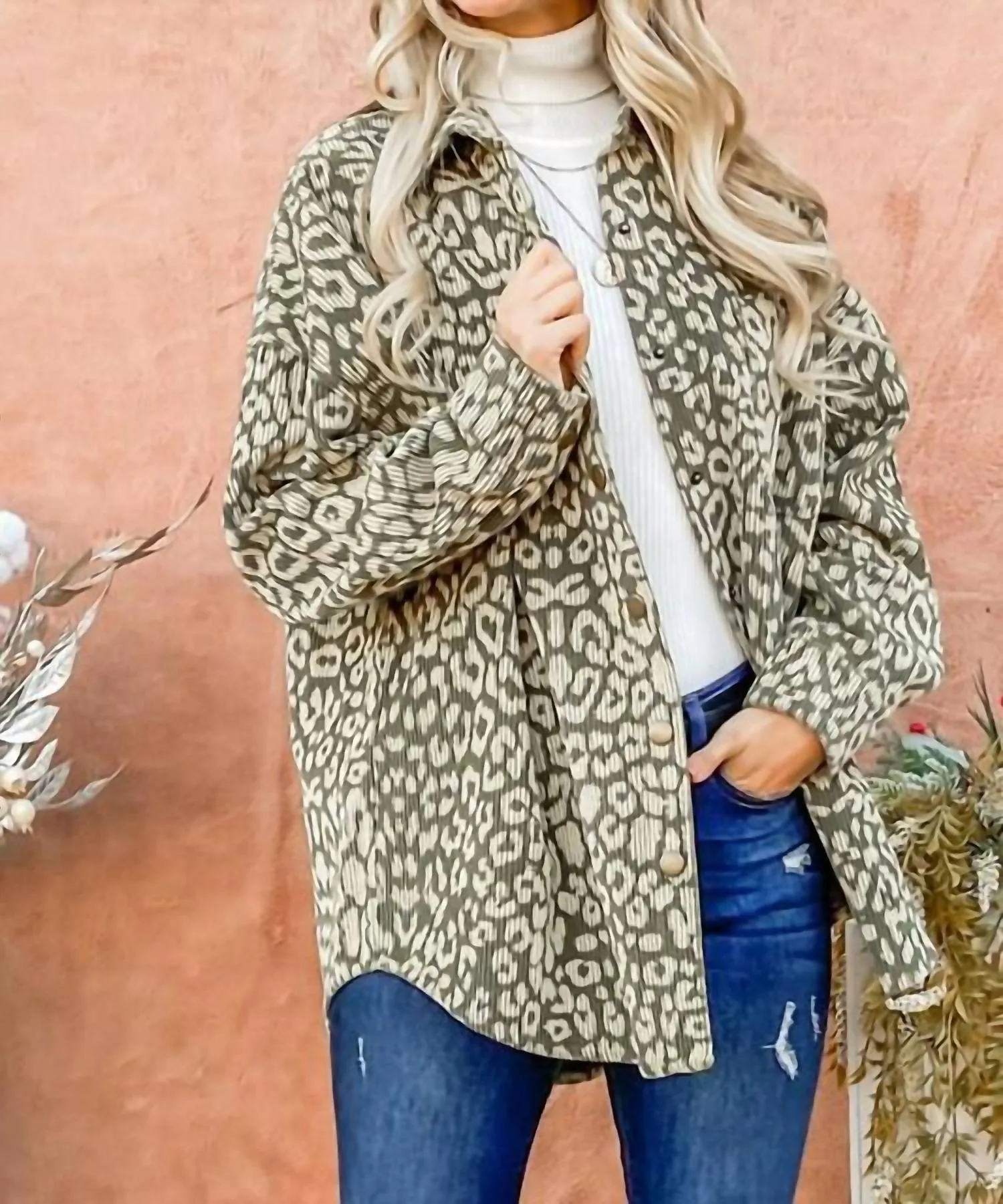 And The Why - Leopard Corduroy Jacket