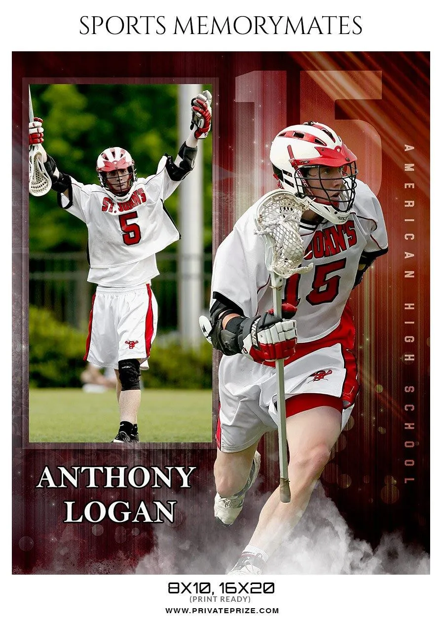 Anthony Logan - Lacrosse Sports Memory Mates Photography Template