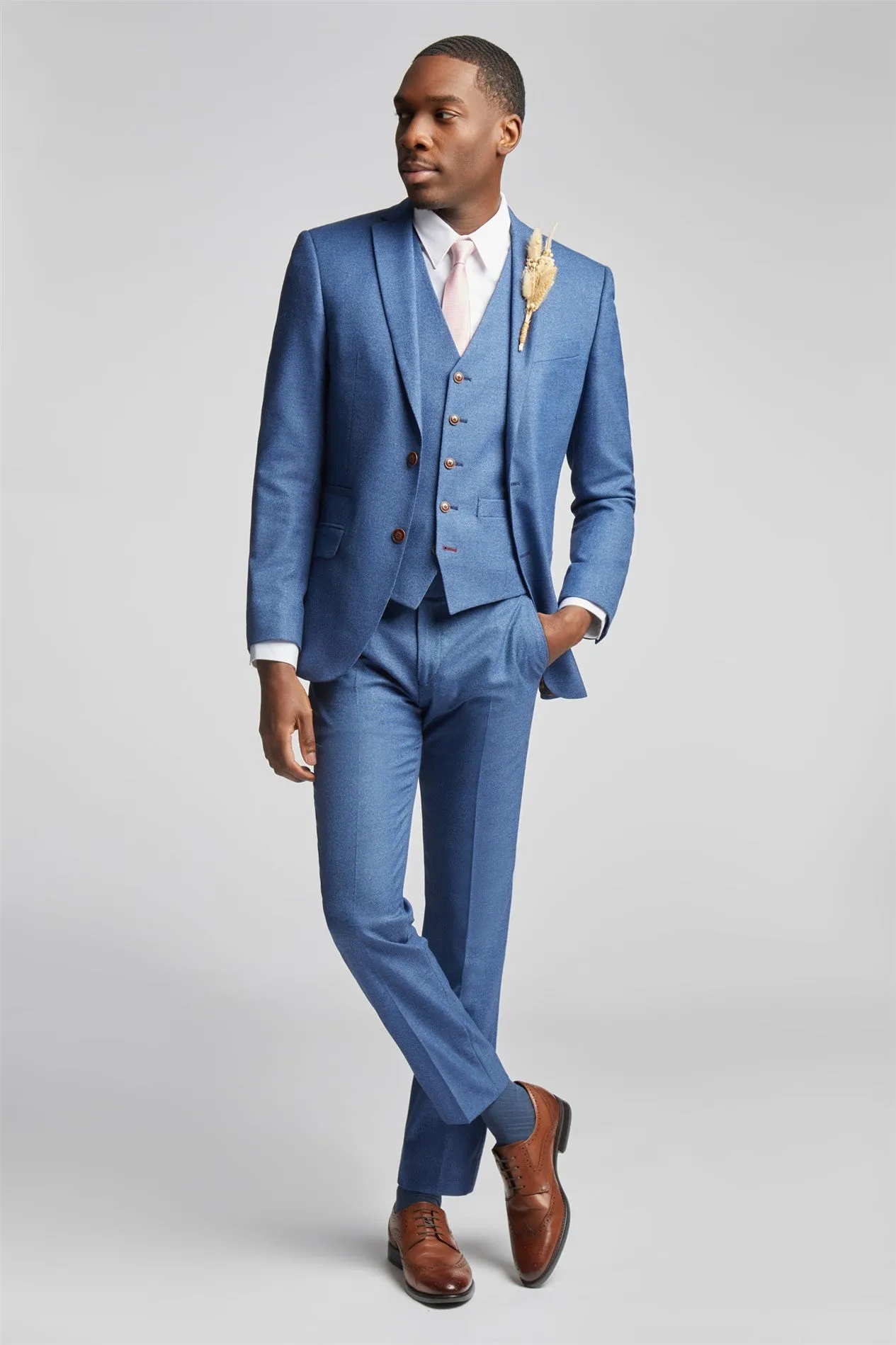 ANTIQUE ROGUE
Slim Fit Blue Texture Suit
