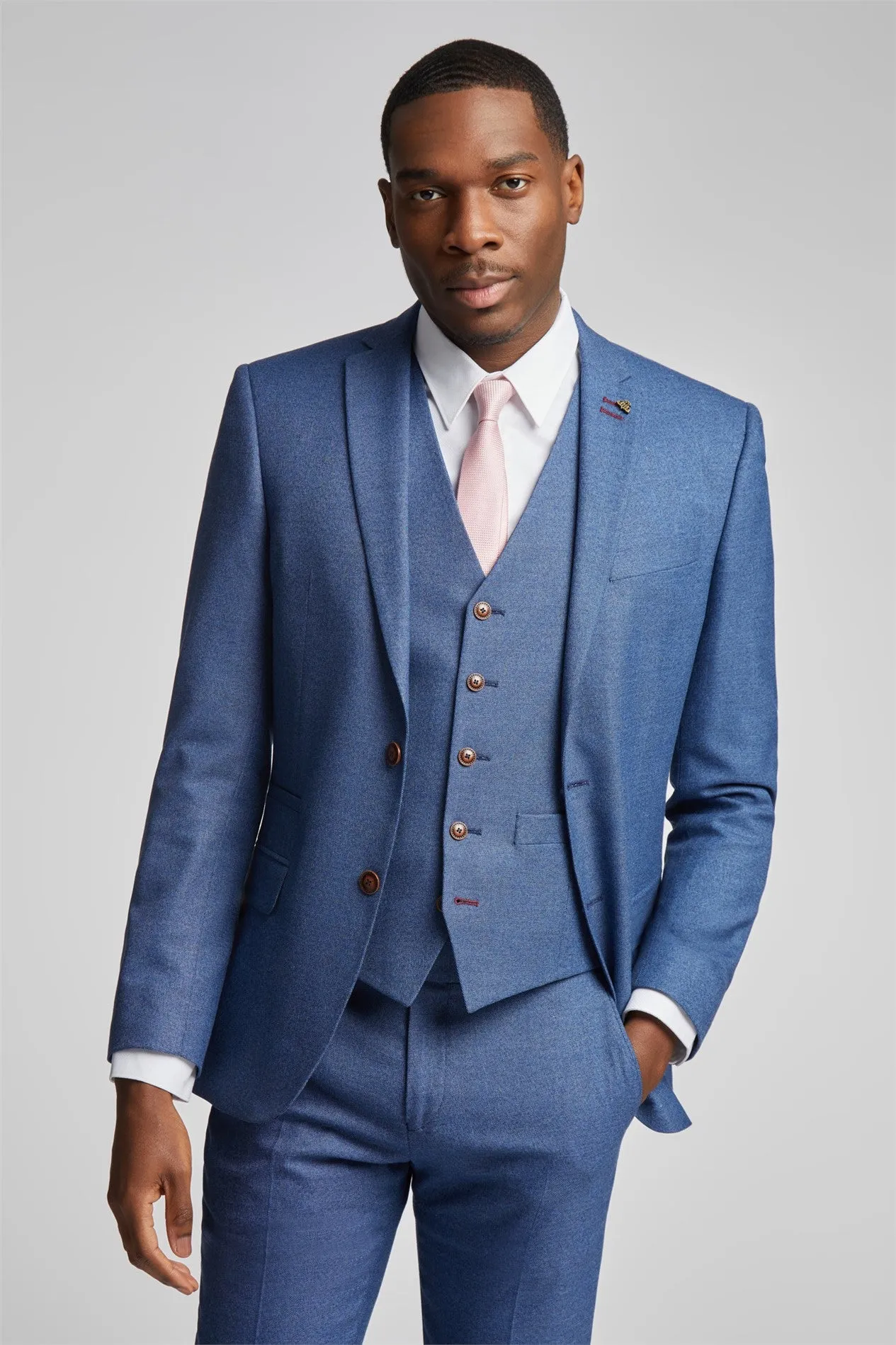 ANTIQUE ROGUE
Slim Fit Blue Texture Suit