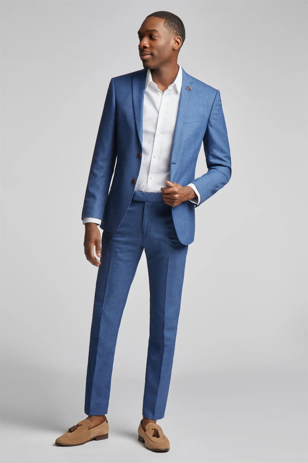 ANTIQUE ROGUE
Slim Fit Blue Texture Suit