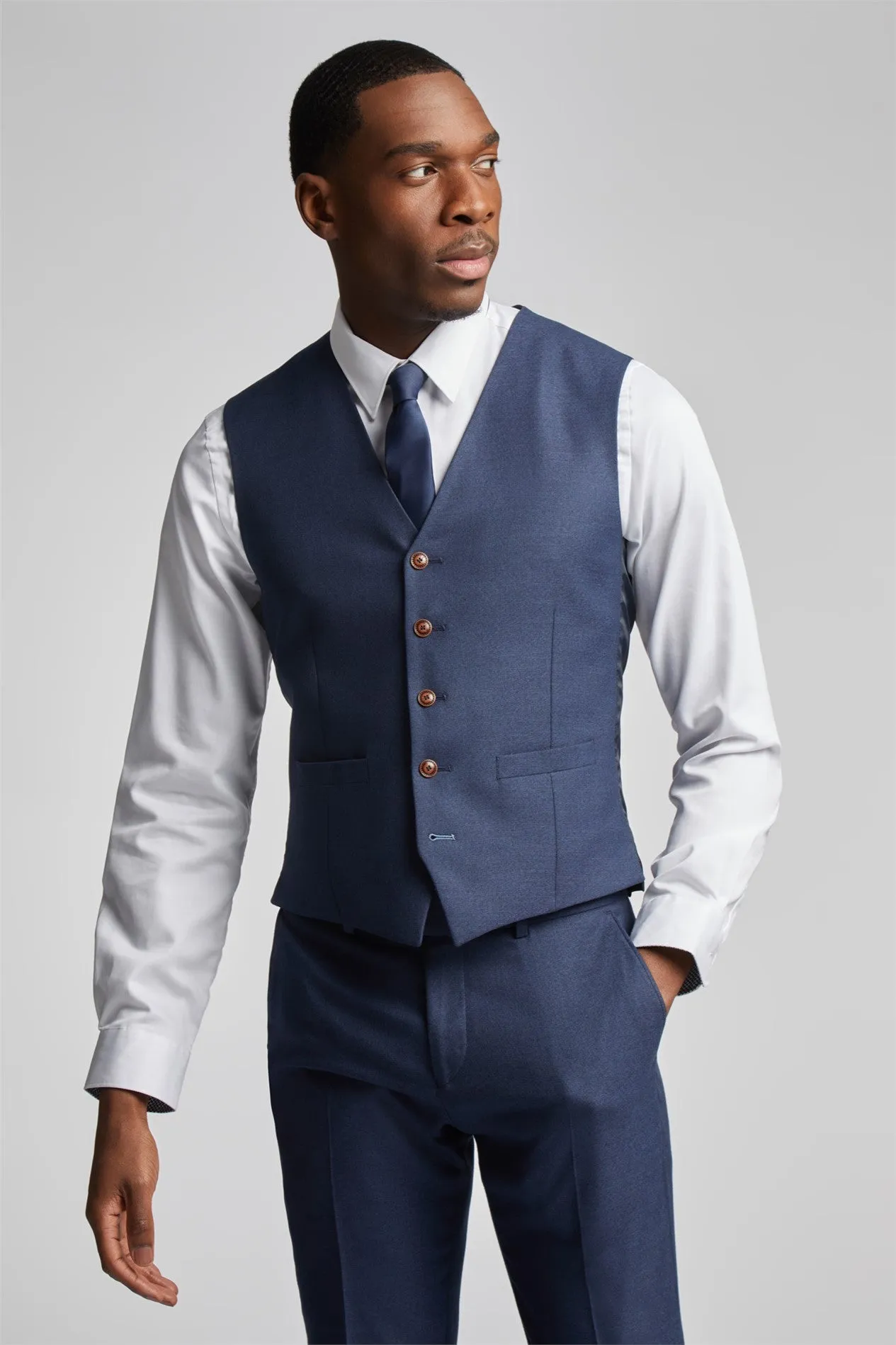 ANTIQUE ROGUE
Slim Fit Navy Texture Suit