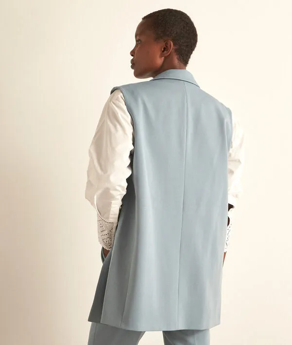 AVA BLUE SLEEVELESS SUIT JACKET