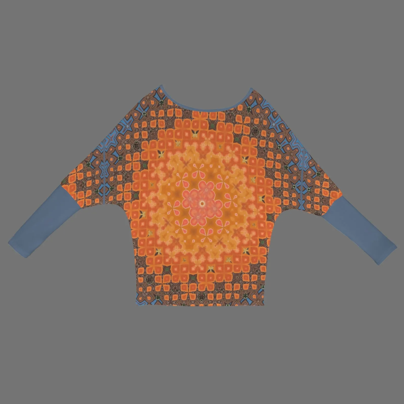 Batwing Long Sleeve Sweater Orange Lily