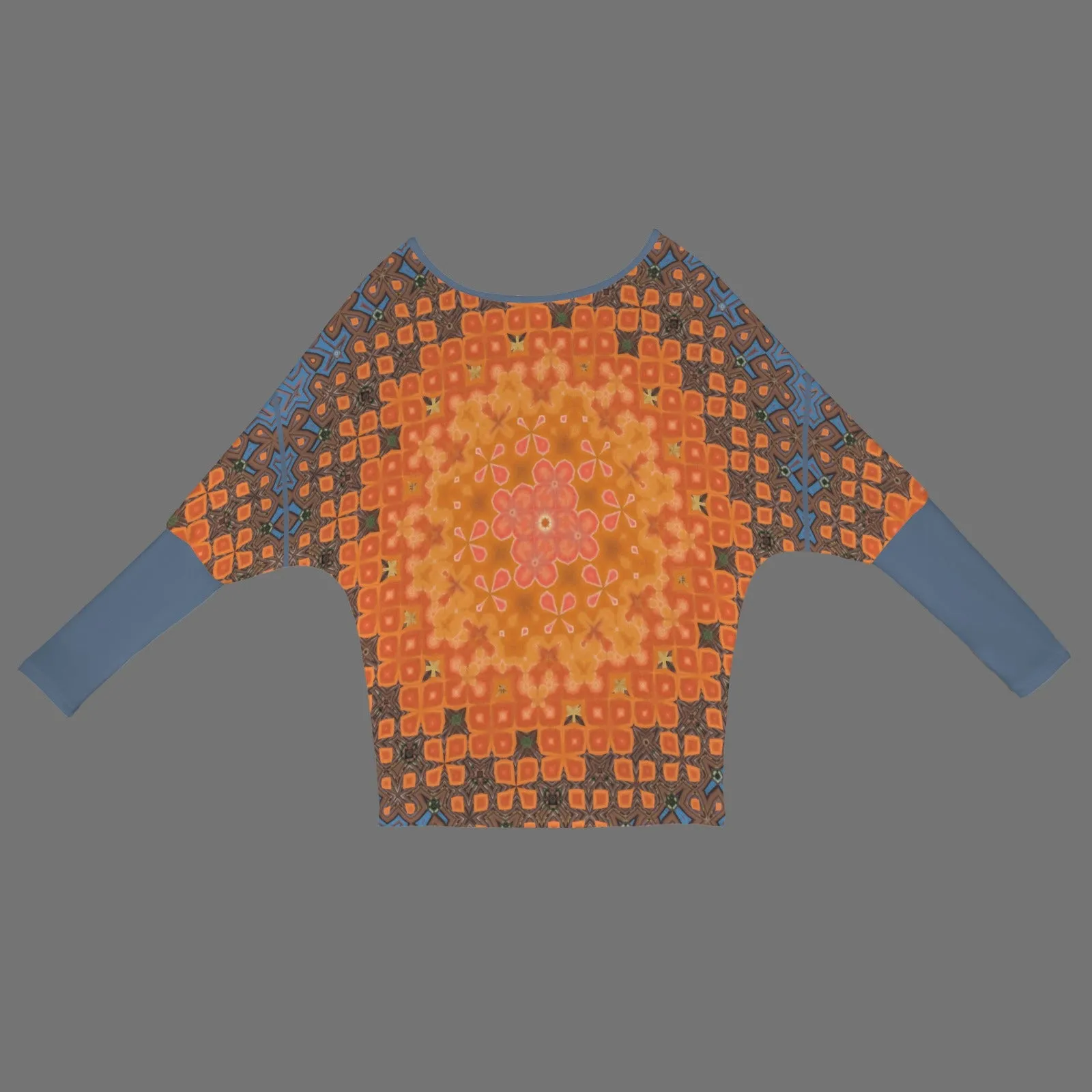 Batwing Long Sleeve Sweater Orange Lily