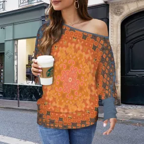 Batwing Long Sleeve Sweater Orange Lily
