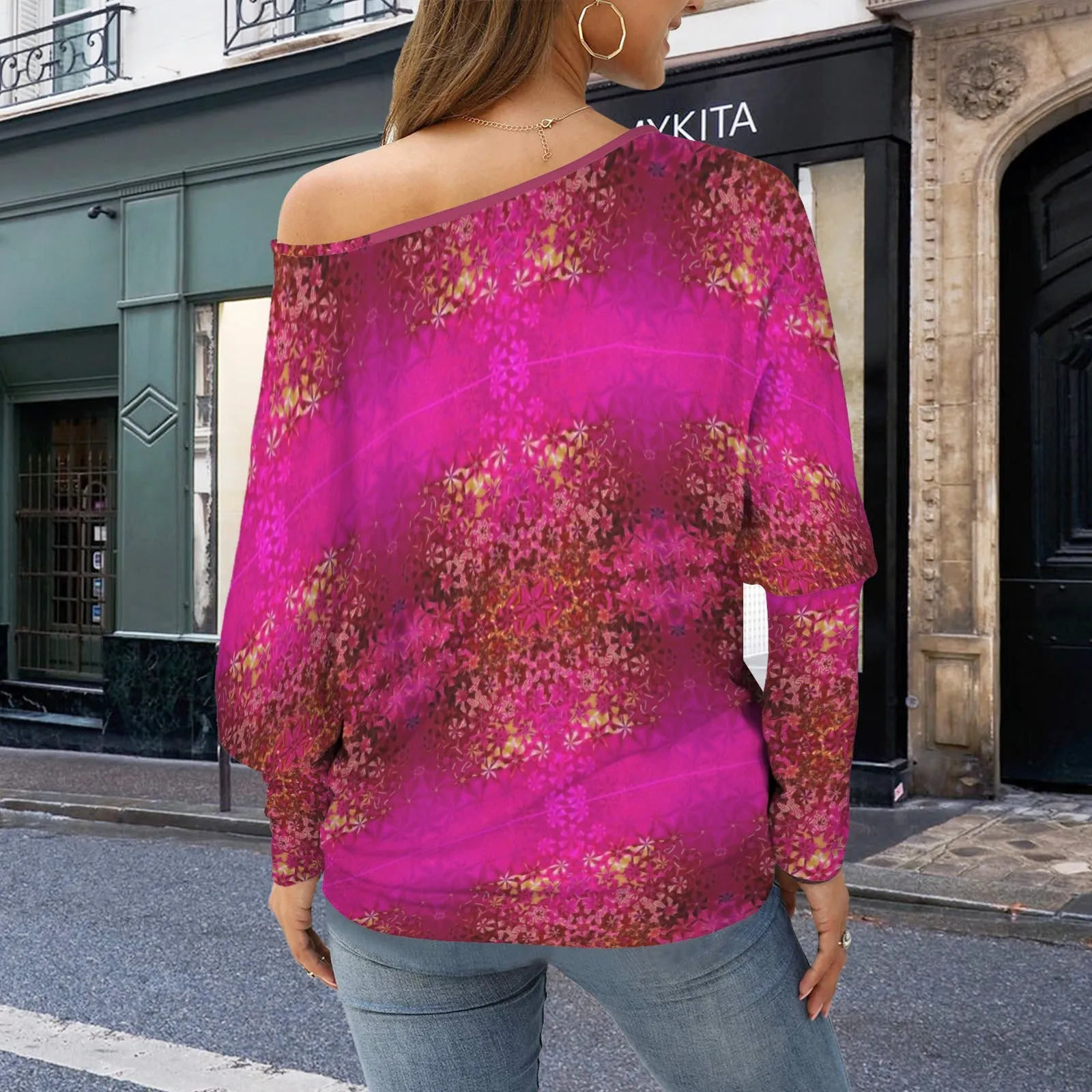 Batwing Long Sleeve Sweater Orchids
