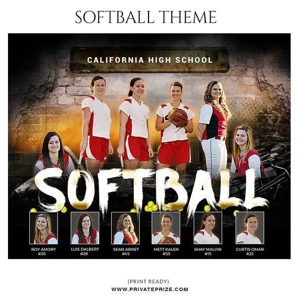 Best Selling Softball Bundle Photography Photoshop Template