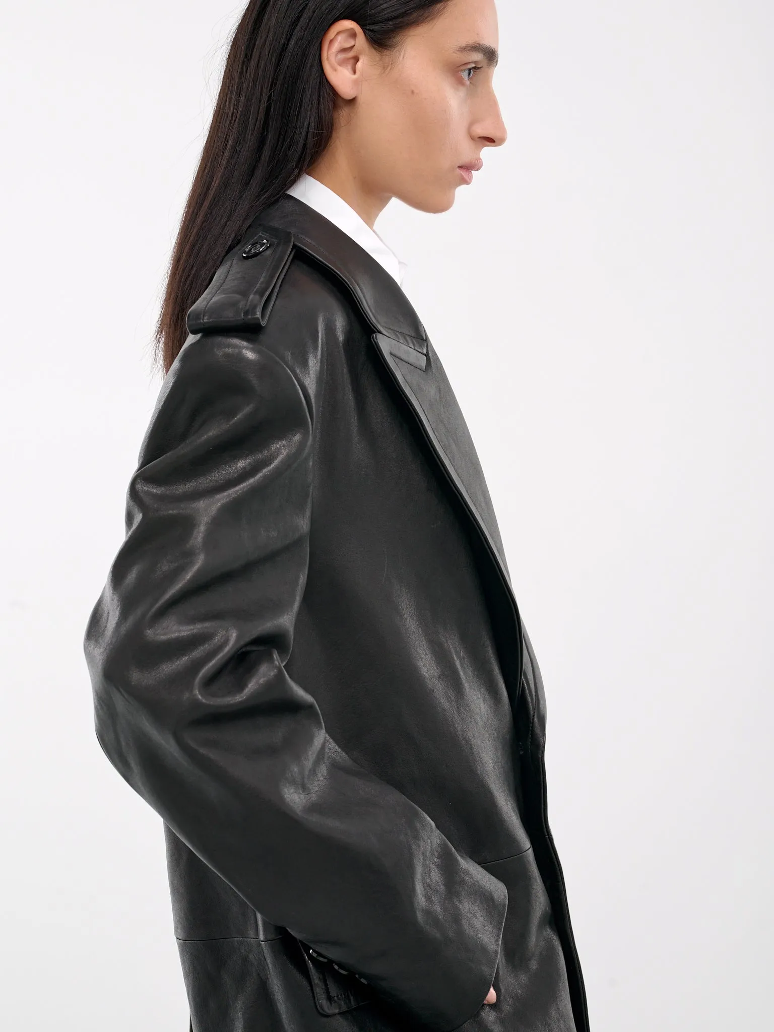 Bianca Leather Coat (B0012231-LT137-BLACK)