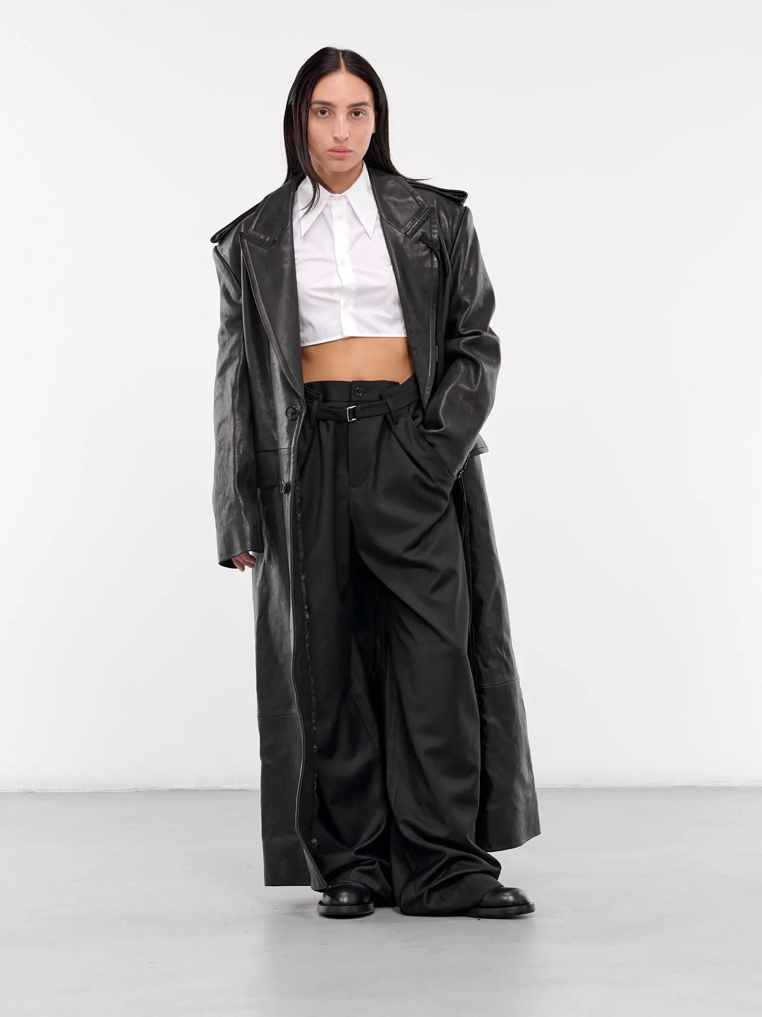 Bianca Leather Coat (B0012231-LT137-BLACK)