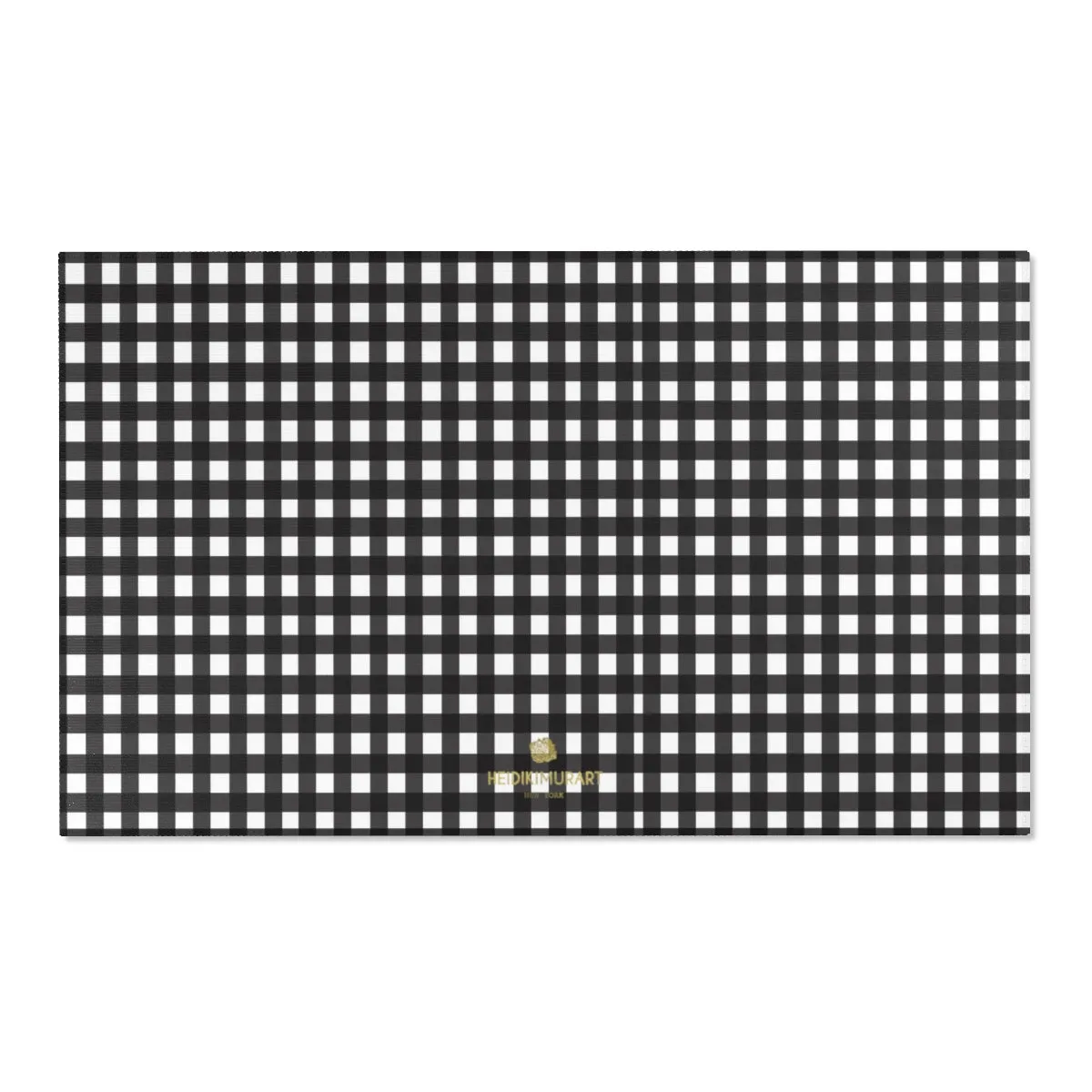 Black White Buffalo Area Rug, White Black Buffalo Plaid Tartan Print 24x36/ 36x60/ 48x72" Carpet