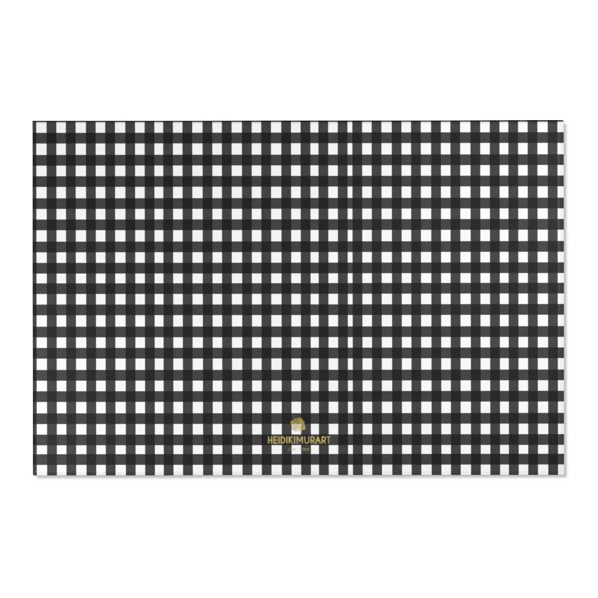 Black White Buffalo Area Rug, White Black Buffalo Plaid Tartan Print 24x36/ 36x60/ 48x72" Carpet