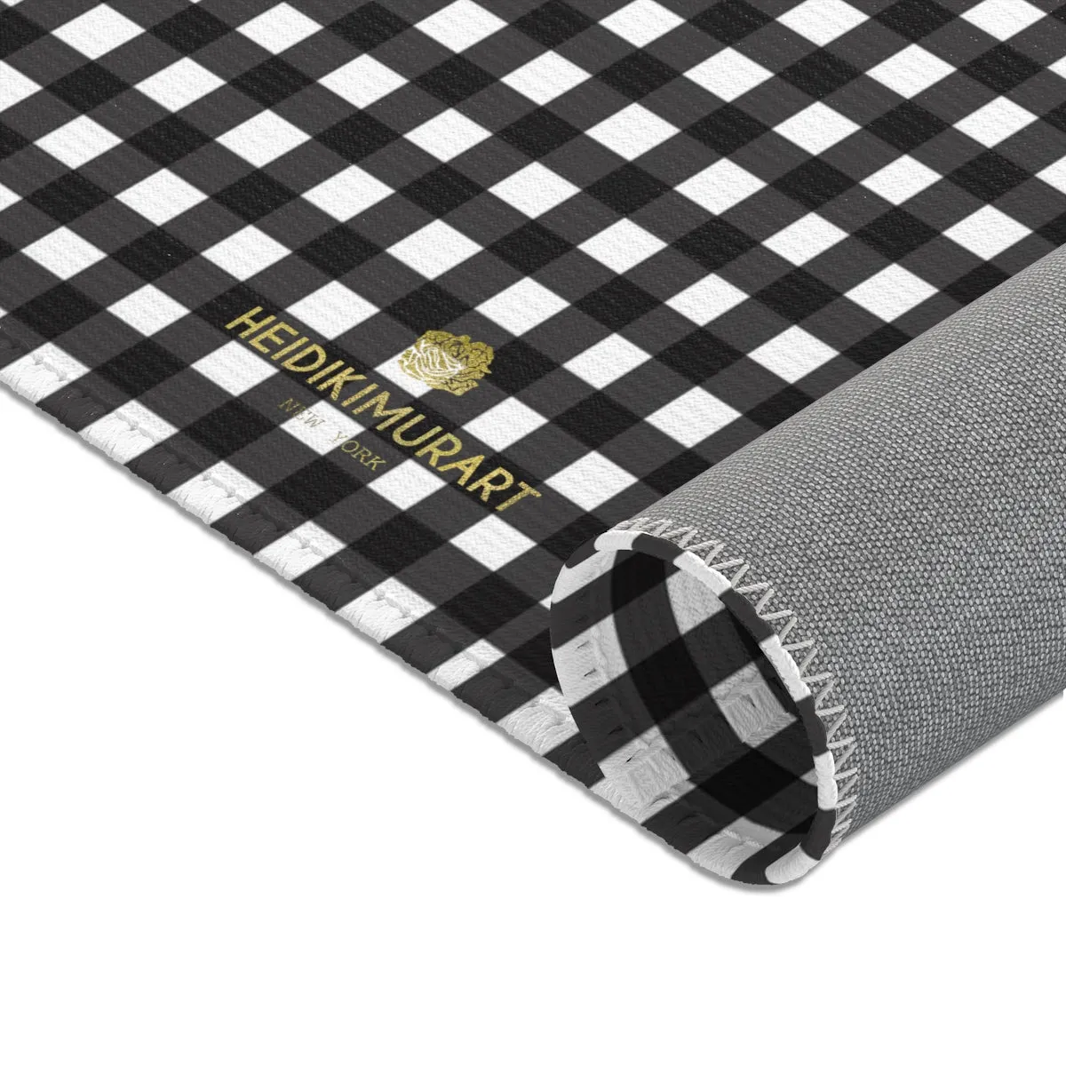 Black White Buffalo Area Rug, White Black Buffalo Plaid Tartan Print 24x36/ 36x60/ 48x72" Carpet