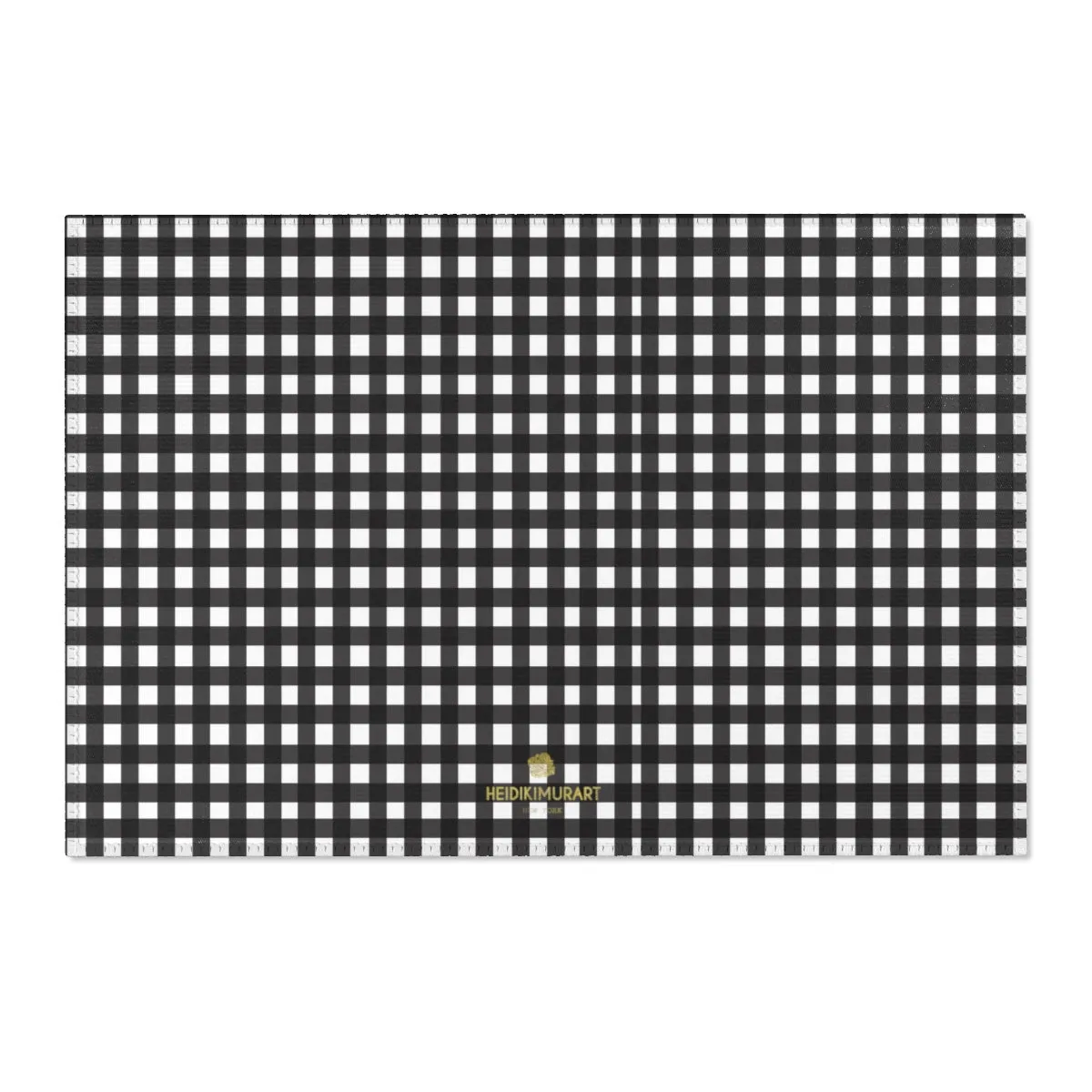 Black White Buffalo Area Rug, White Black Buffalo Plaid Tartan Print 24x36/ 36x60/ 48x72" Carpet