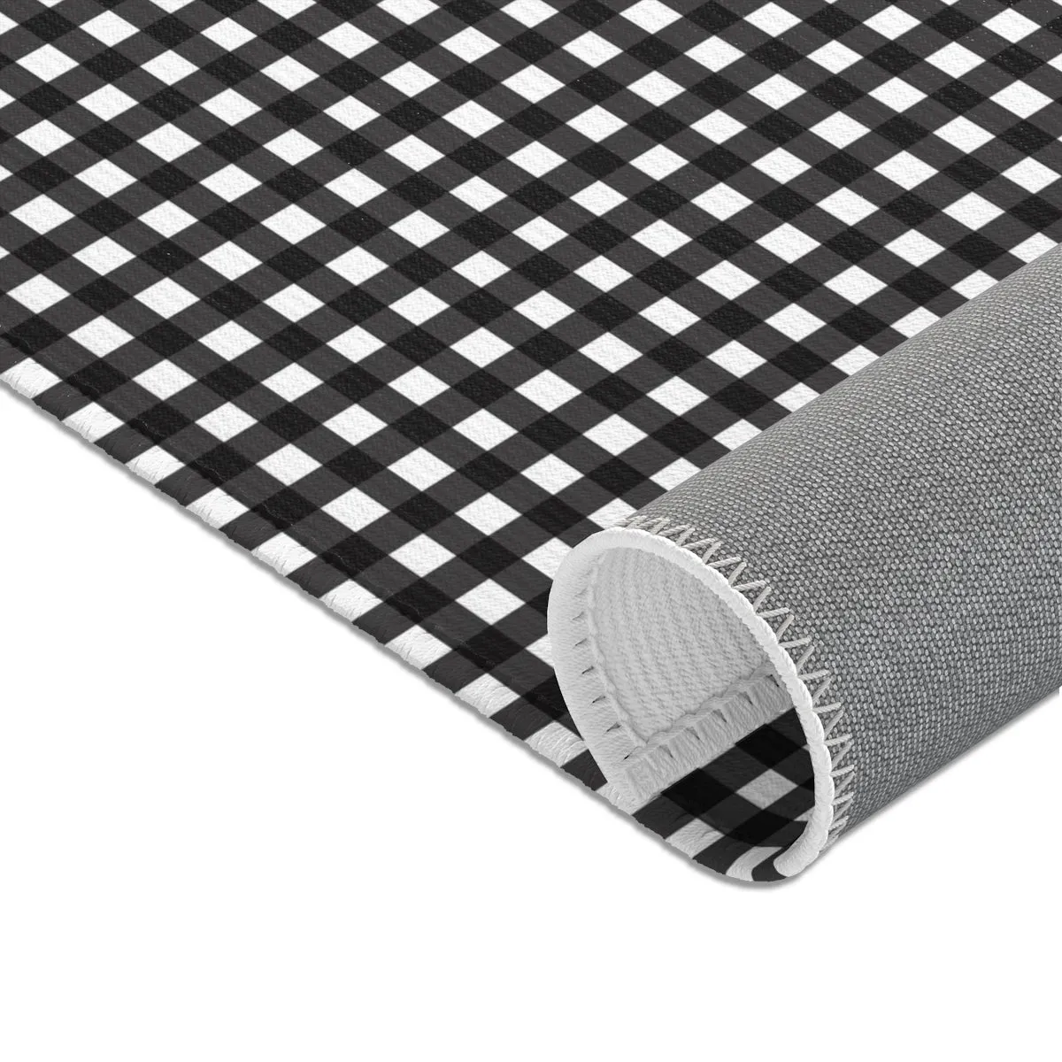 Black White Buffalo Area Rug, White Black Buffalo Plaid Tartan Print 24x36/ 36x60/ 48x72" Carpet