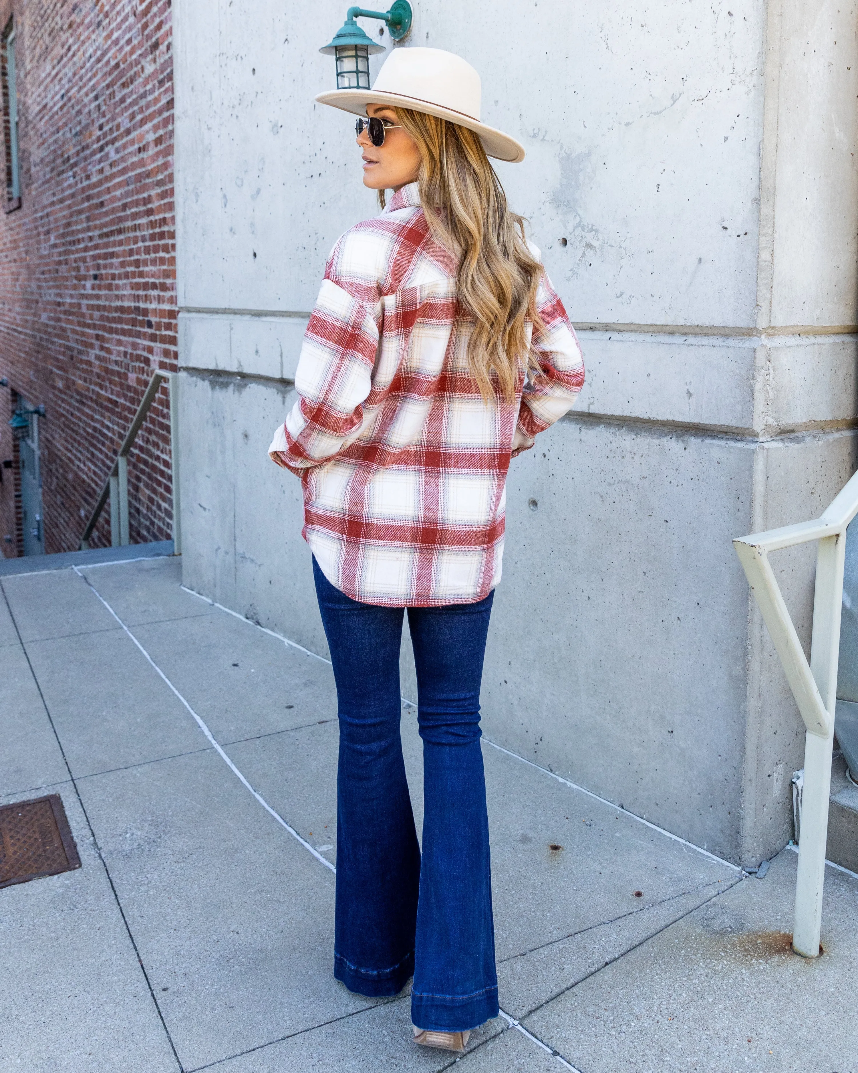 Blake Plaid Fleece Lined Shacket - Red Multi