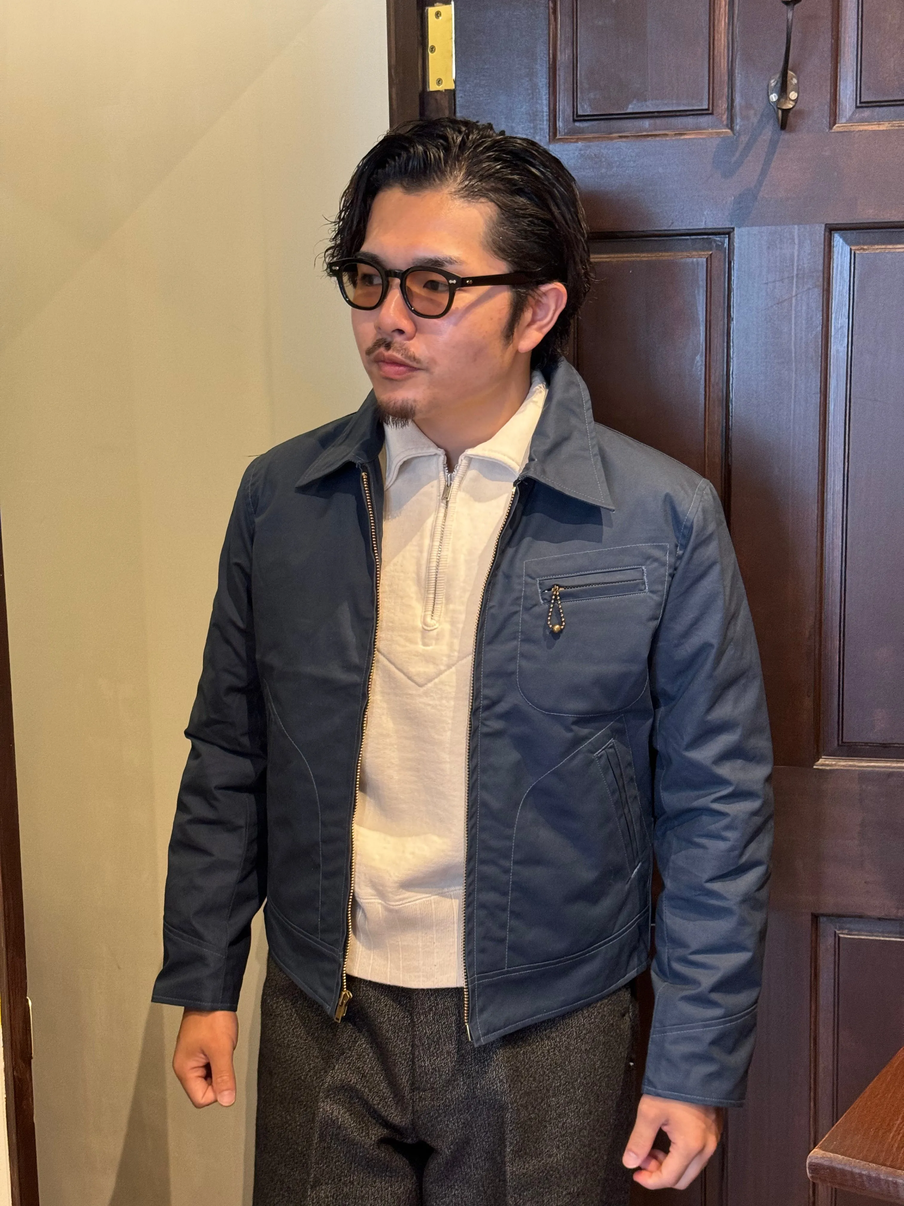 BLD148 WAXED COTTON SPORTS JACKET