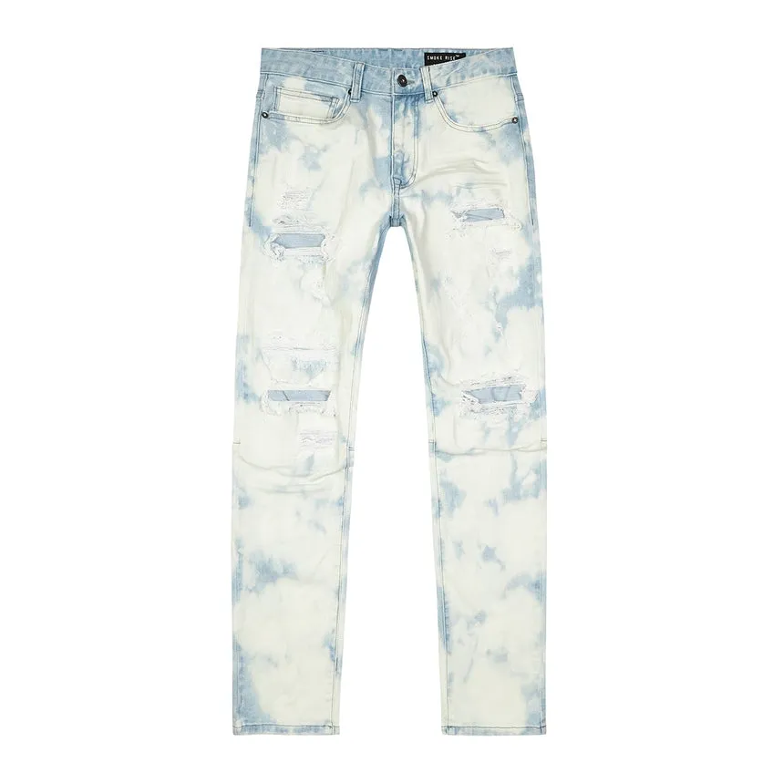 Bleach Washed Rip & Repaired Jeans - Billie Blue