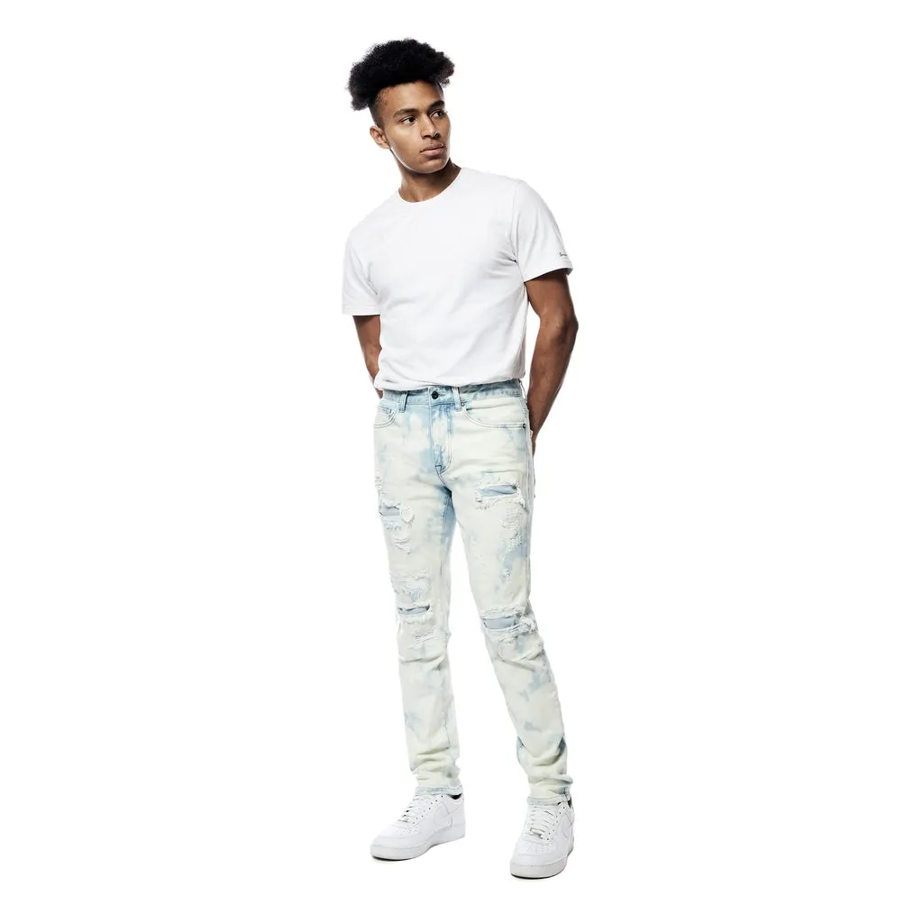Bleach Washed Rip & Repaired Jeans - Billie Blue