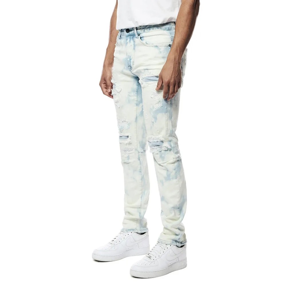 Bleach Washed Rip & Repaired Jeans - Billie Blue