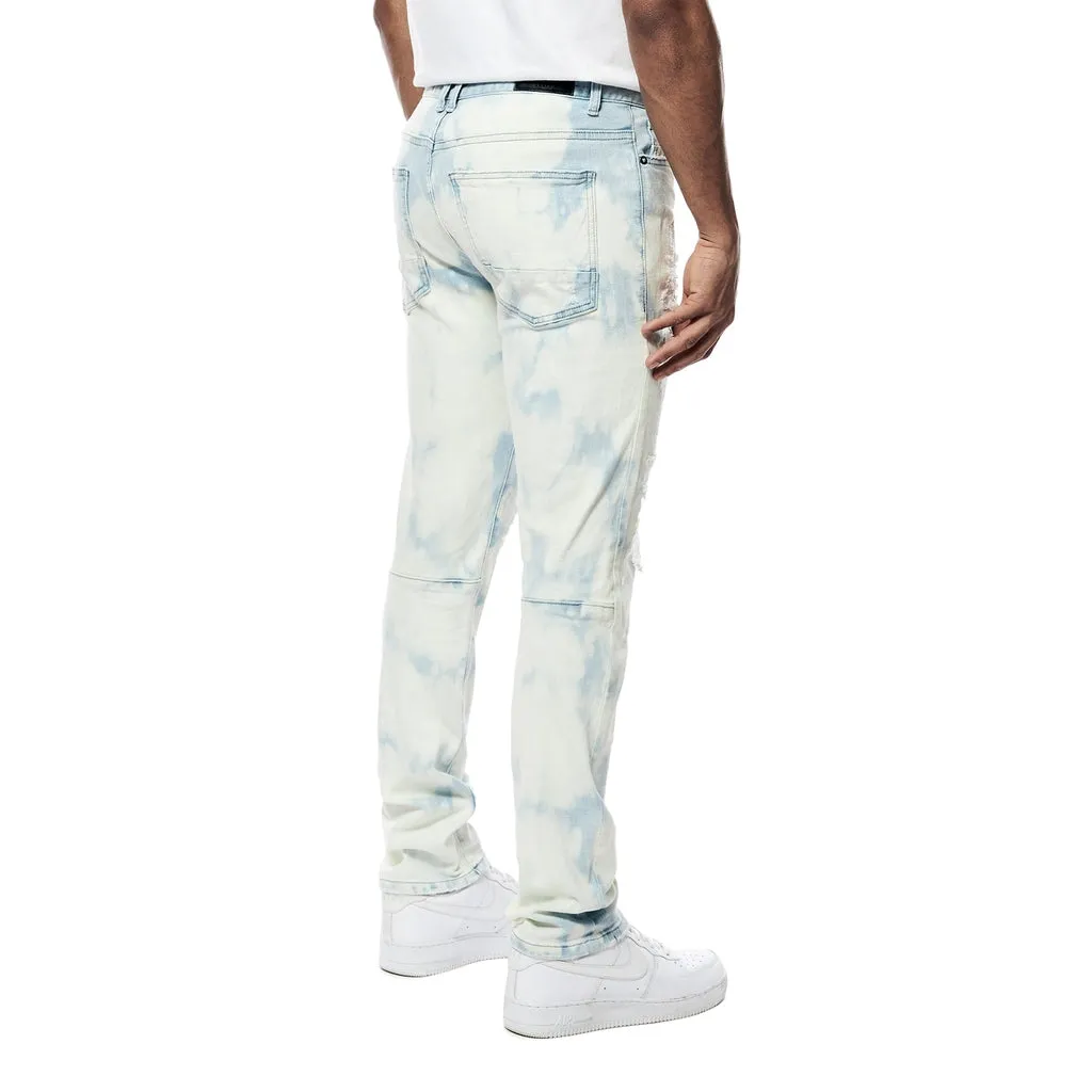 Bleach Washed Rip & Repaired Jeans - Billie Blue