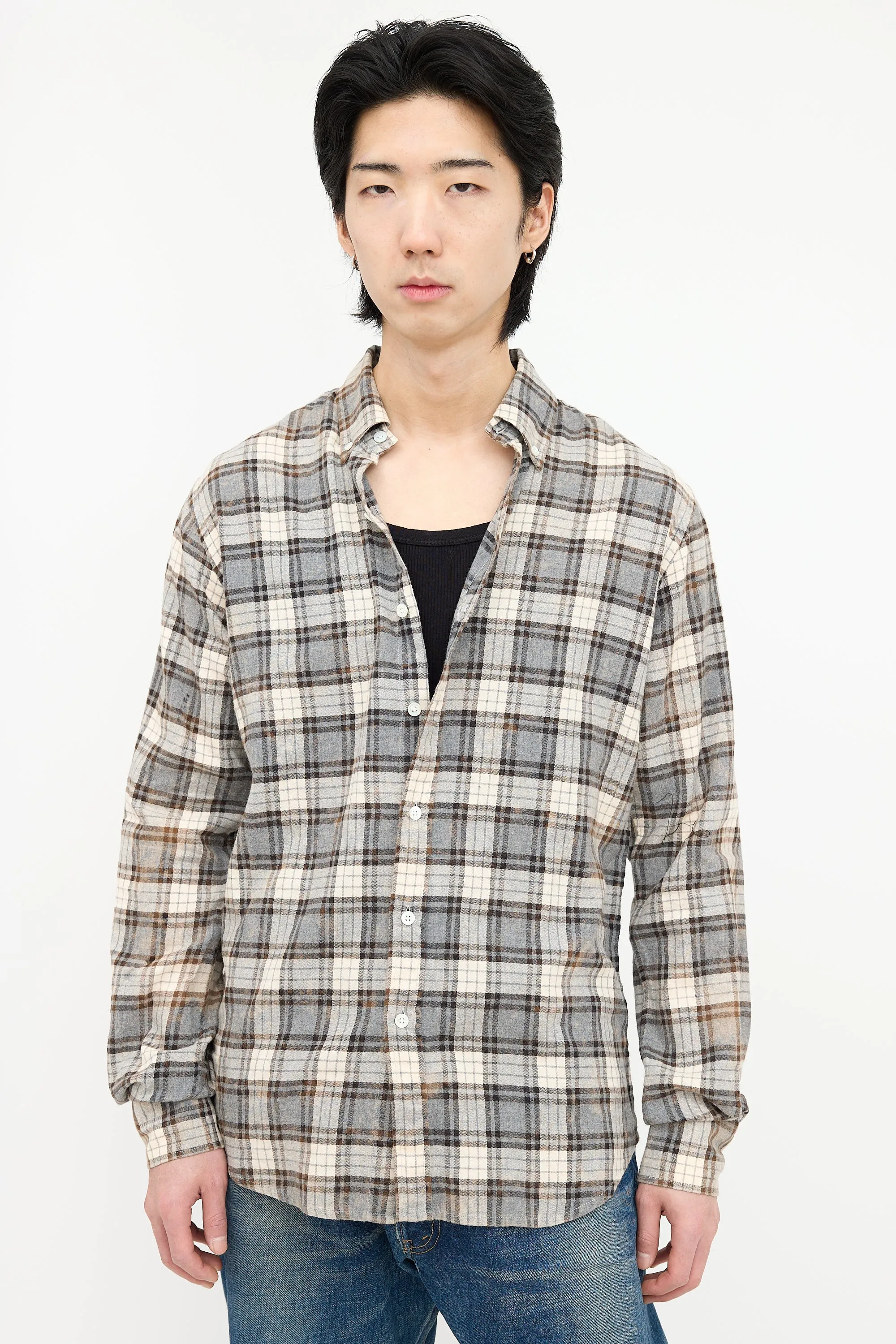 Bleached Plaid Shirt