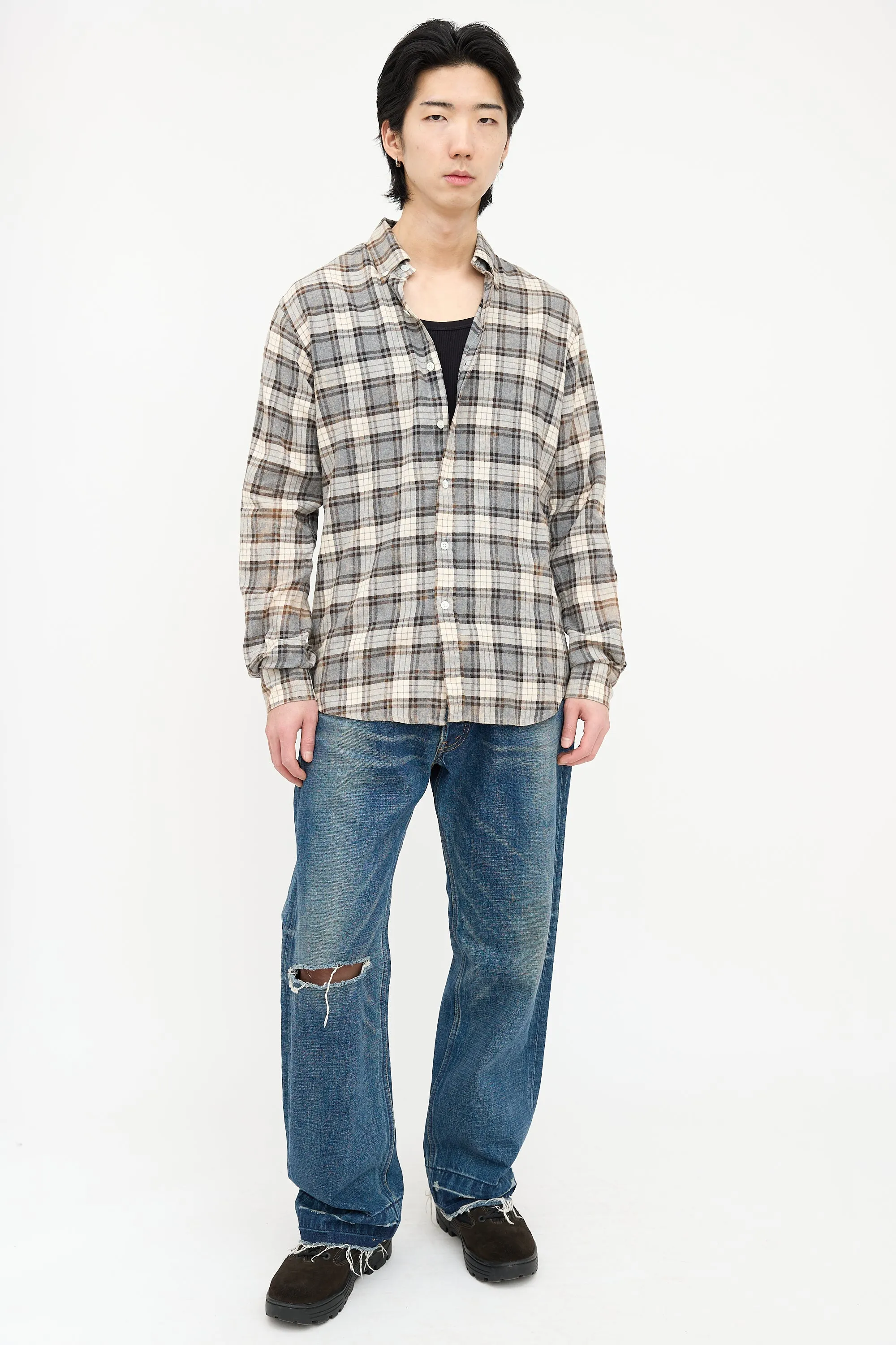 Bleached Plaid Shirt