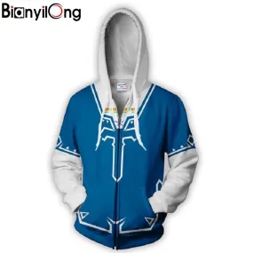 Blue And White Hoodie For Men
