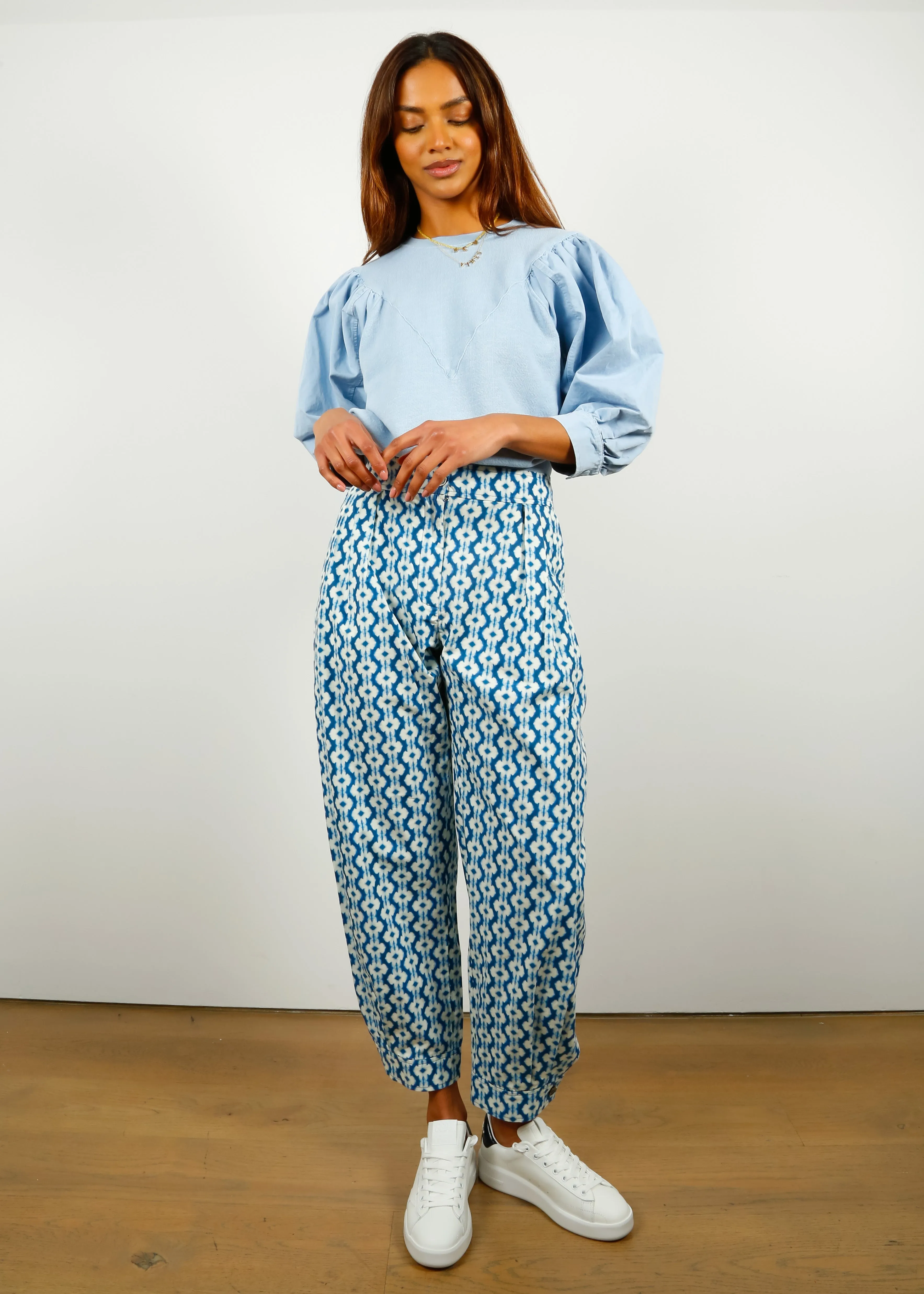 BR Verveine Printed Pants in Blue