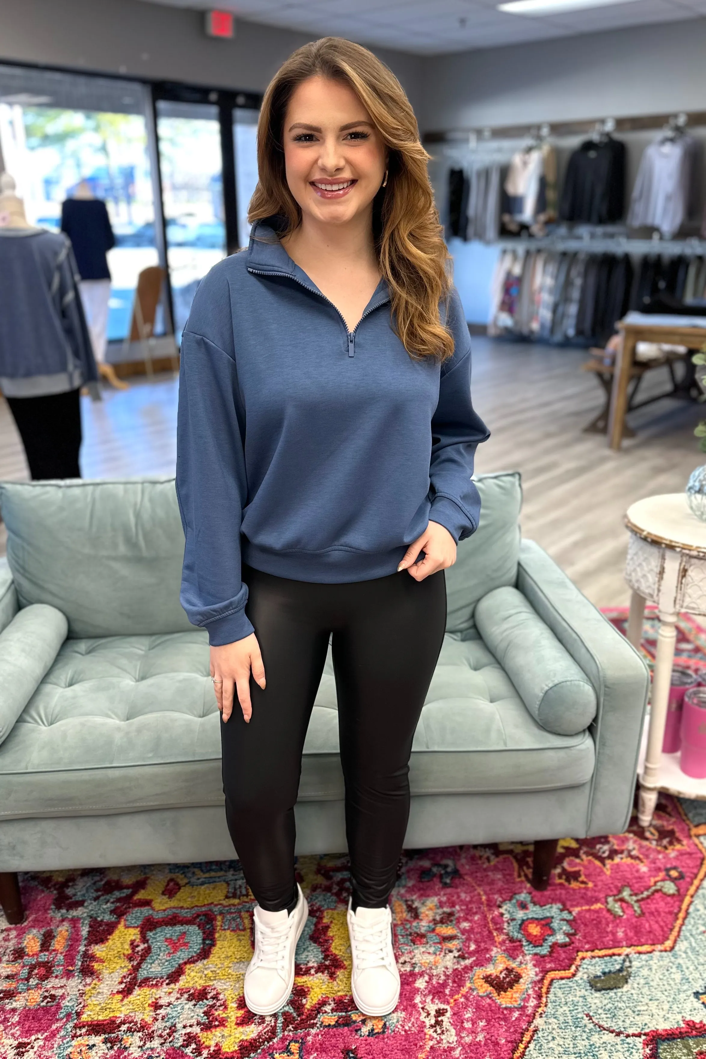 BRIELLE Scuba Half Zip Sweatshirt