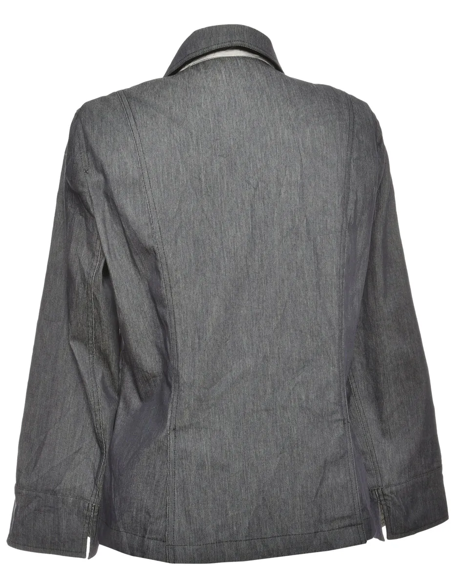 Button-Front Grey Jacket - XL