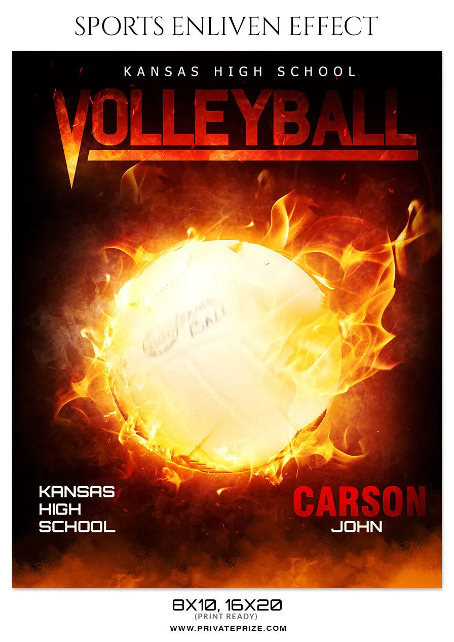 Carson John Volleyball Sports Photoshop Template