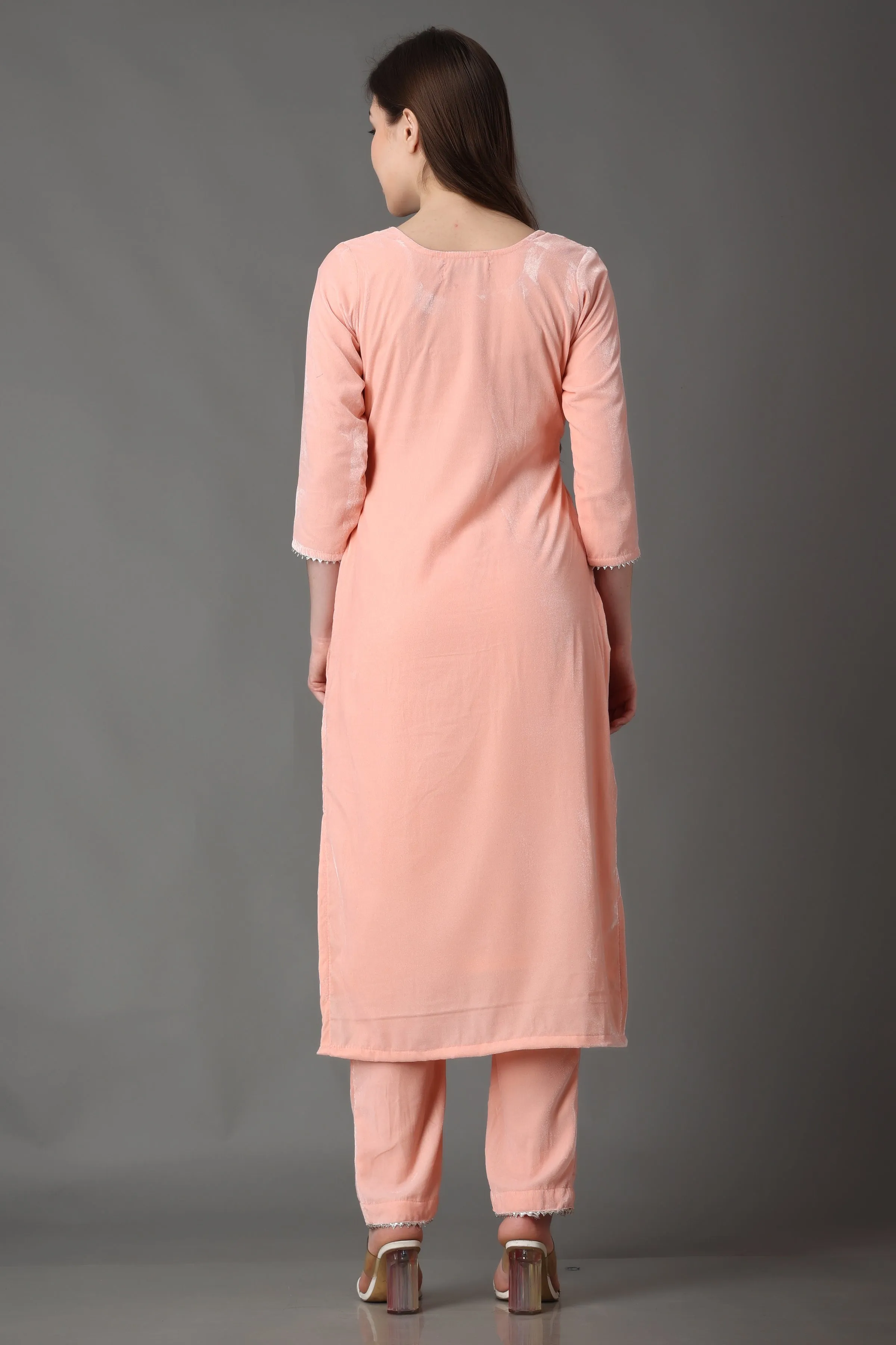 Cherry Blossom Velvet Suit with Shawl