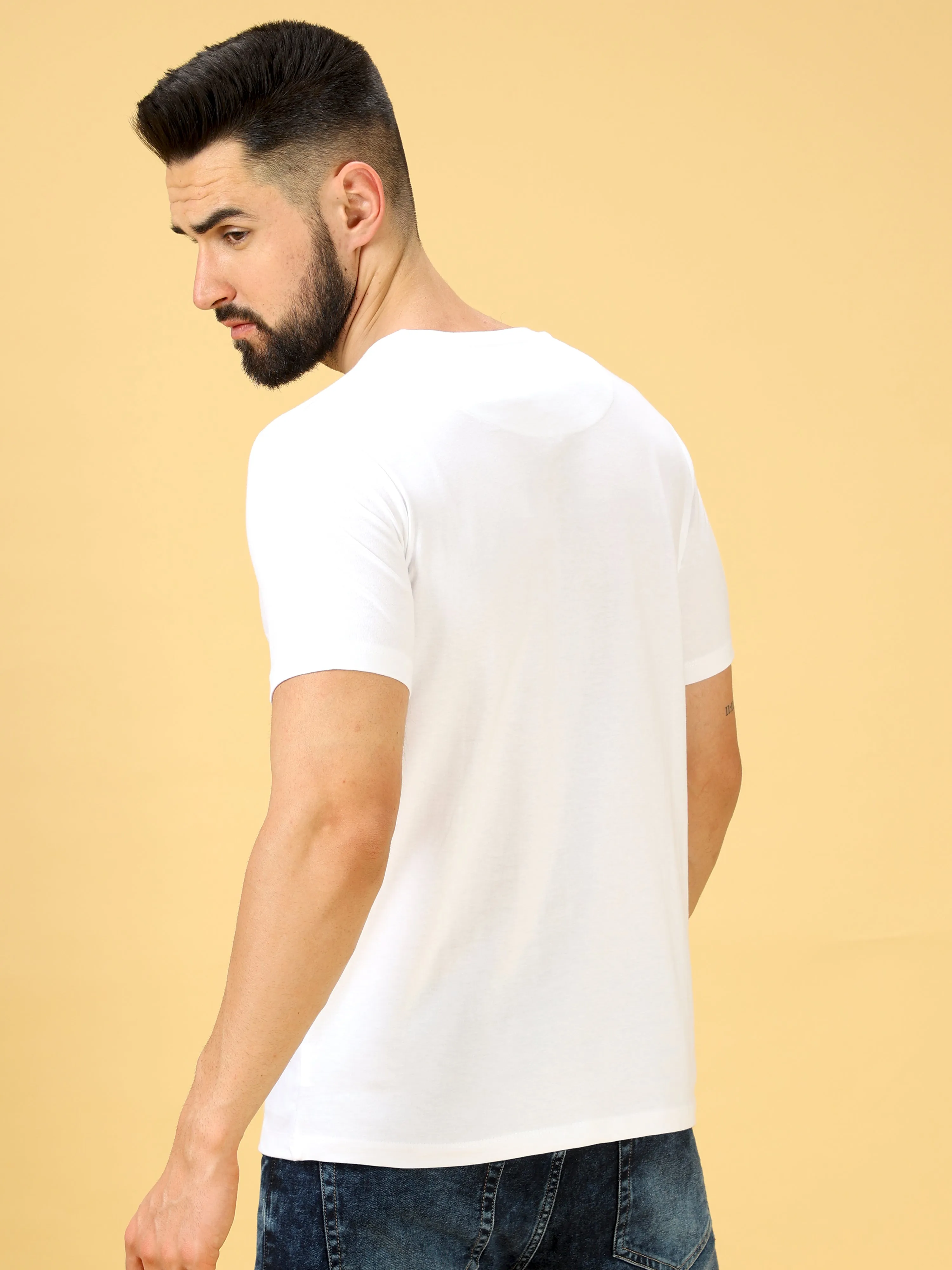 Chest Screen Red/Blck Print Crew Neck T-Shirt