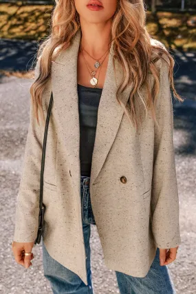 Chic oatmeal suit jacket for women