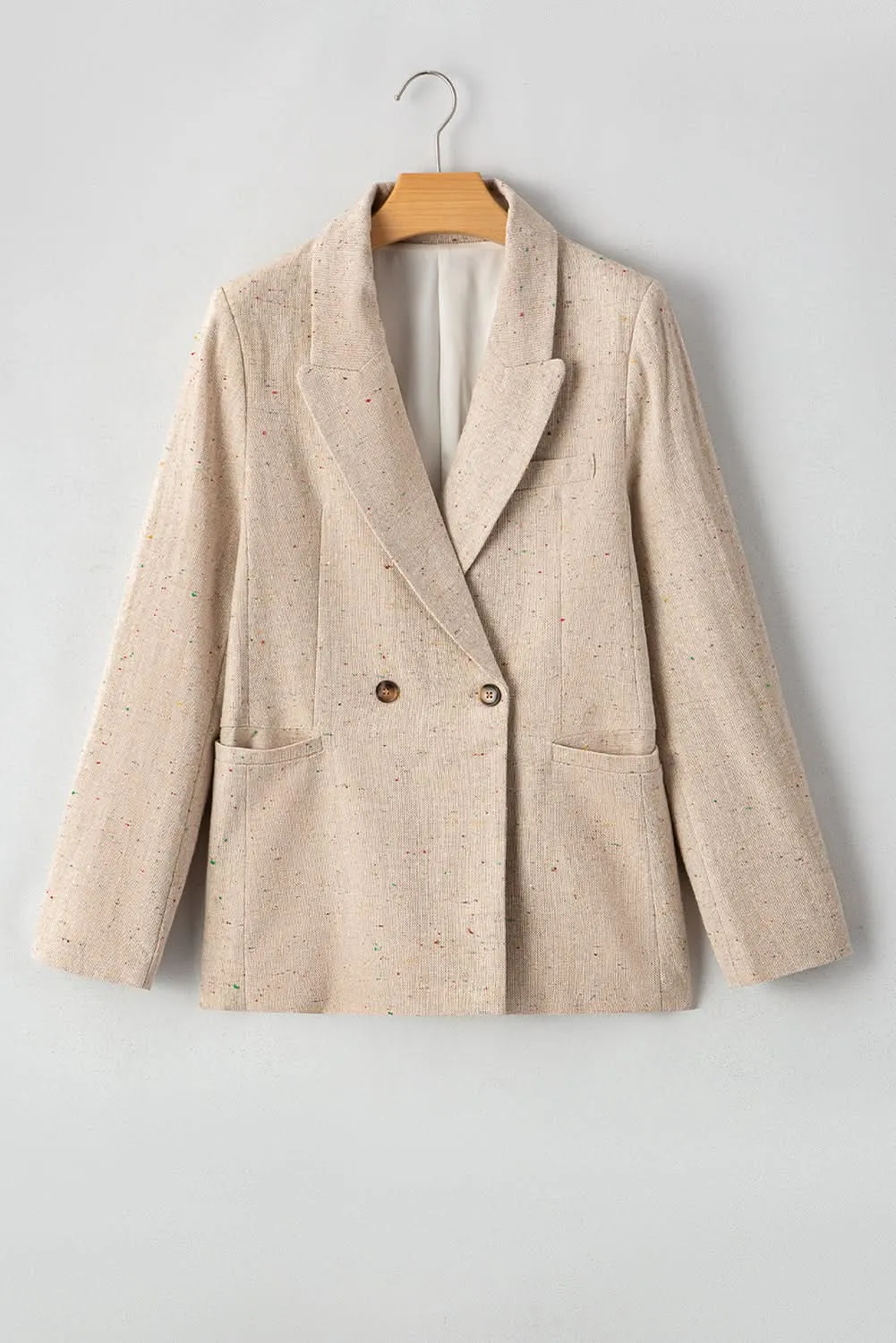 Chic oatmeal suit jacket for women