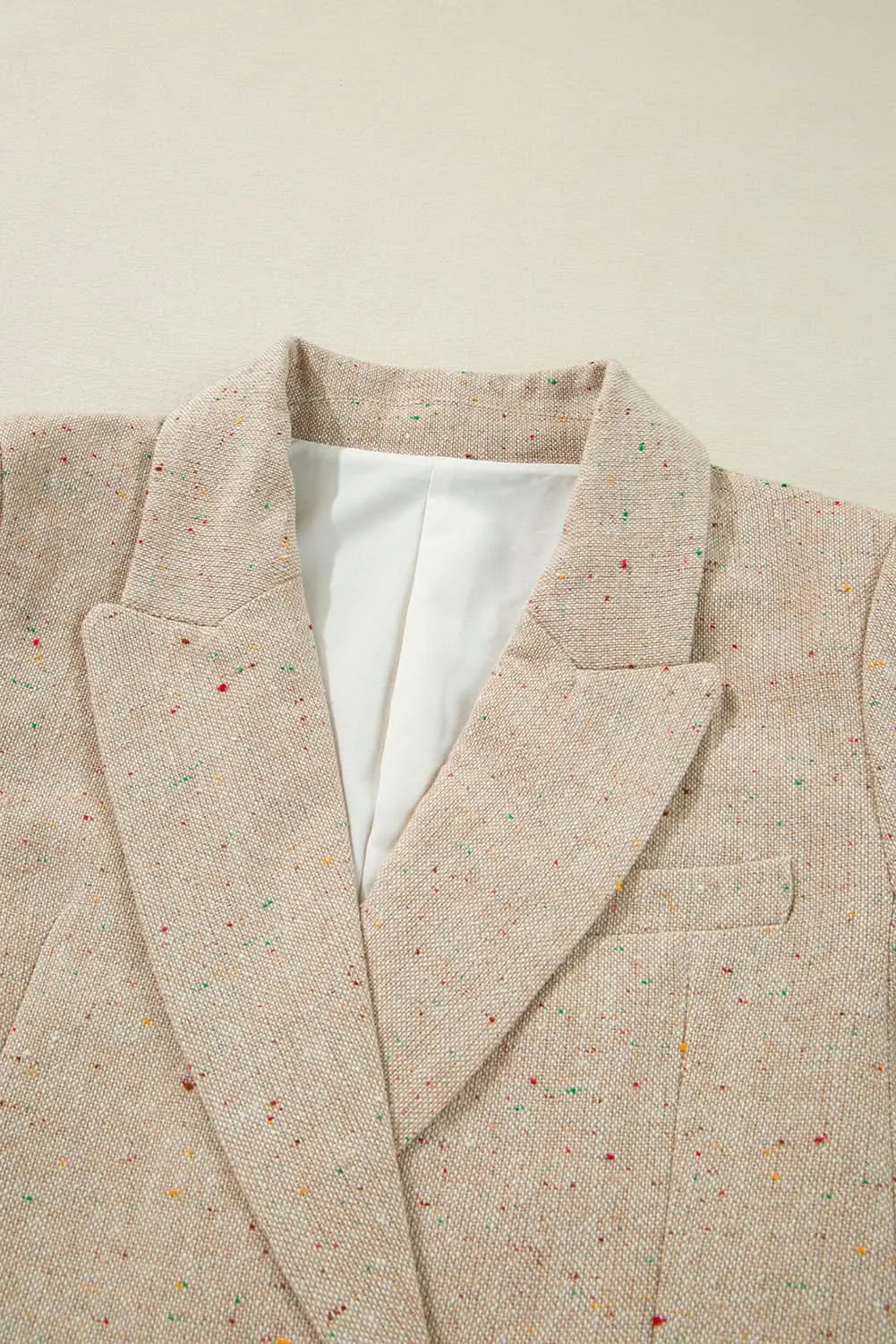 Chic oatmeal suit jacket for women