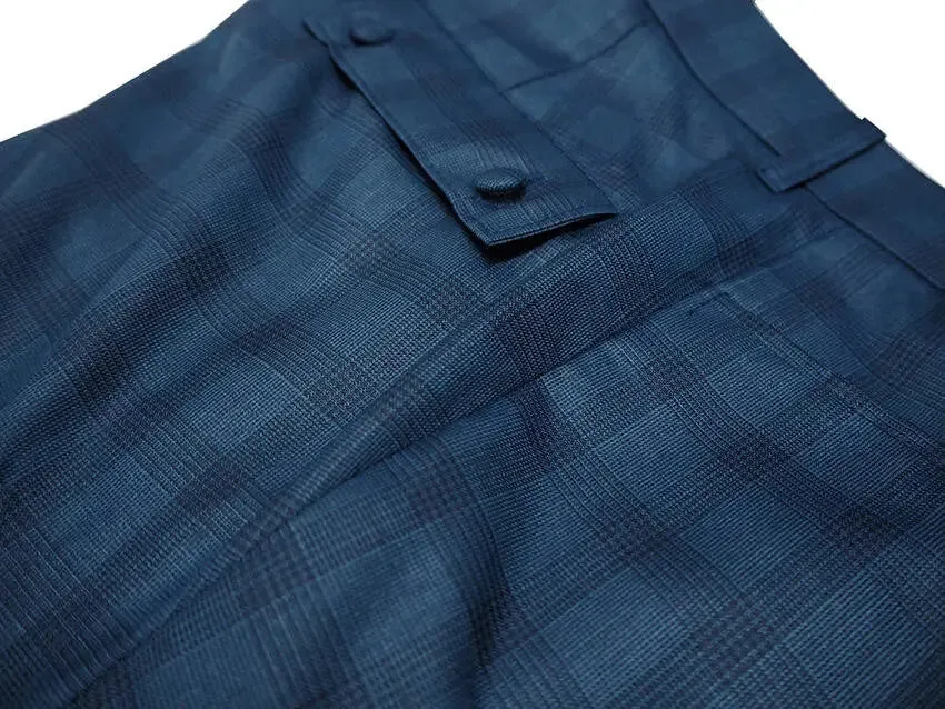 Double Breasted Suit | Navy Blue Prince Of Wales Suit
