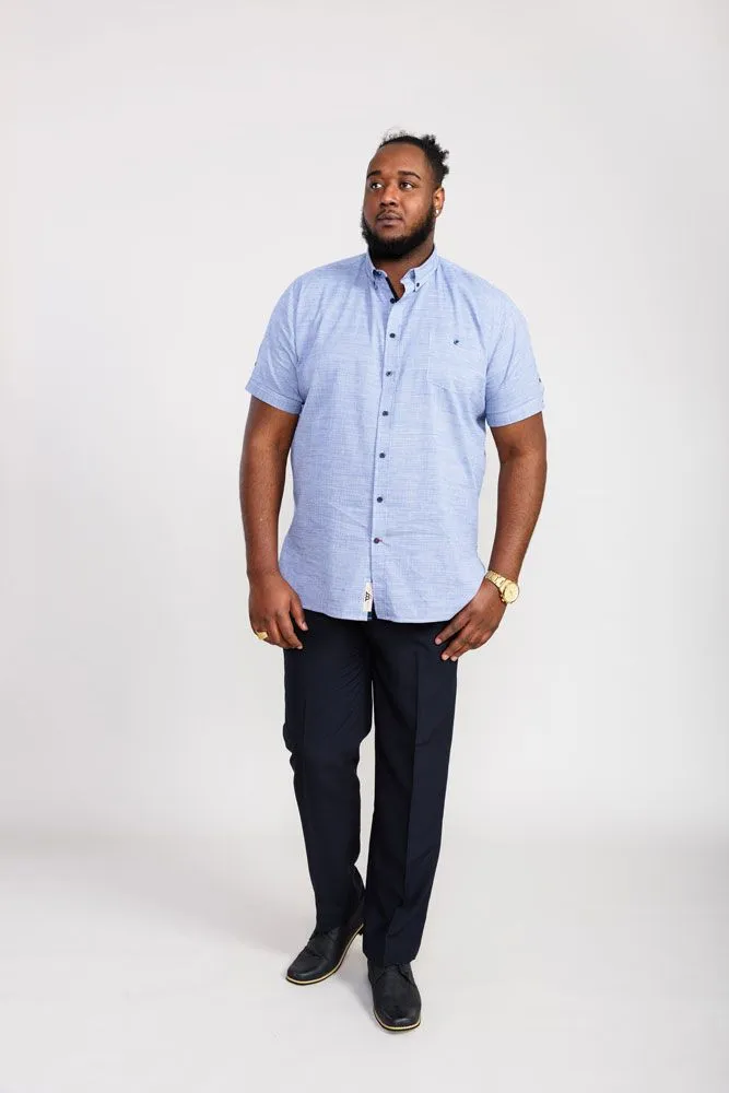 Duke Hadley Sky Blue Micro Check Shirt Sky Blue